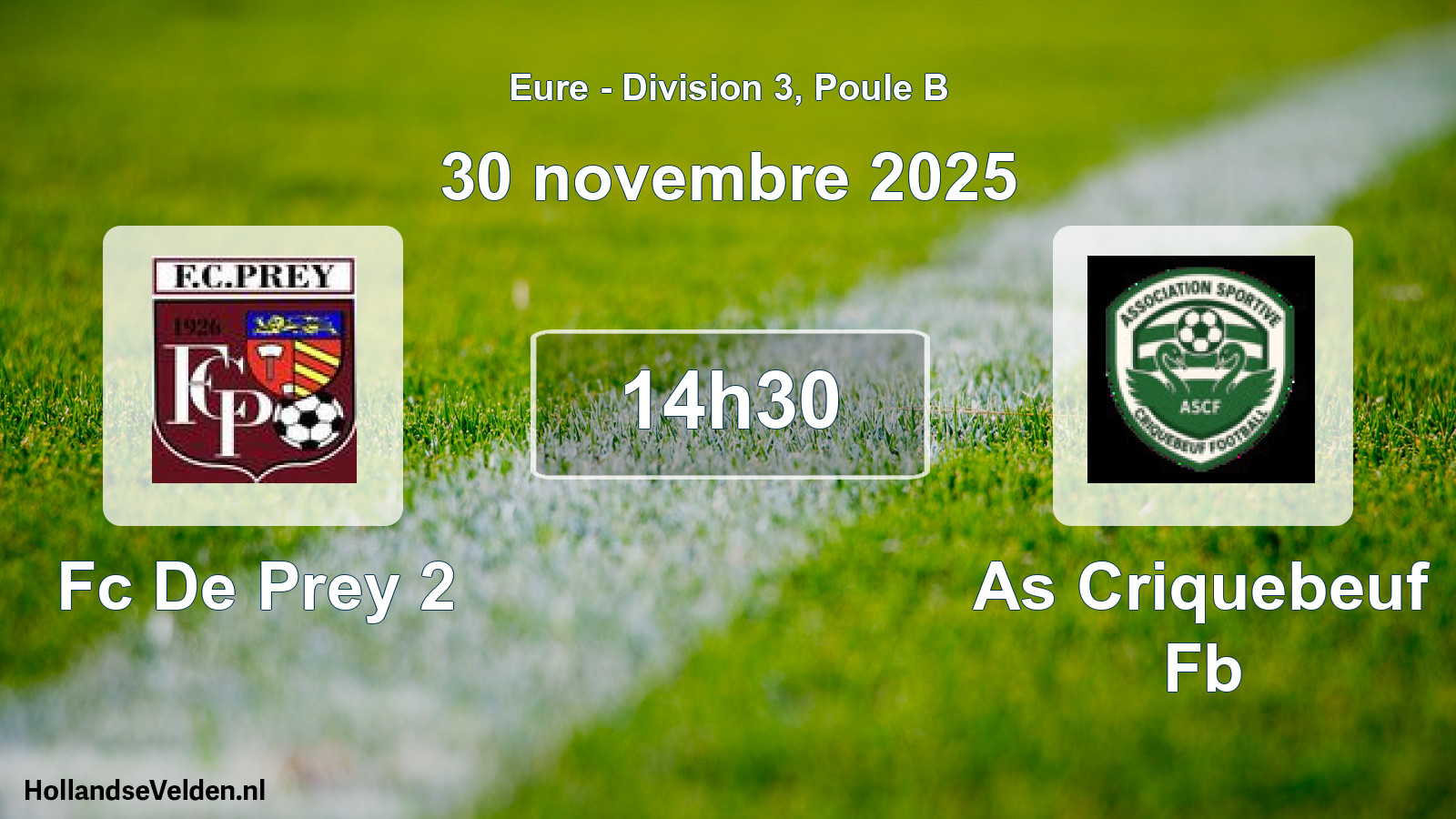 Scheduled Match: Fc De Prey 2 - As Criquebeuf Fb (30 November 2025)
