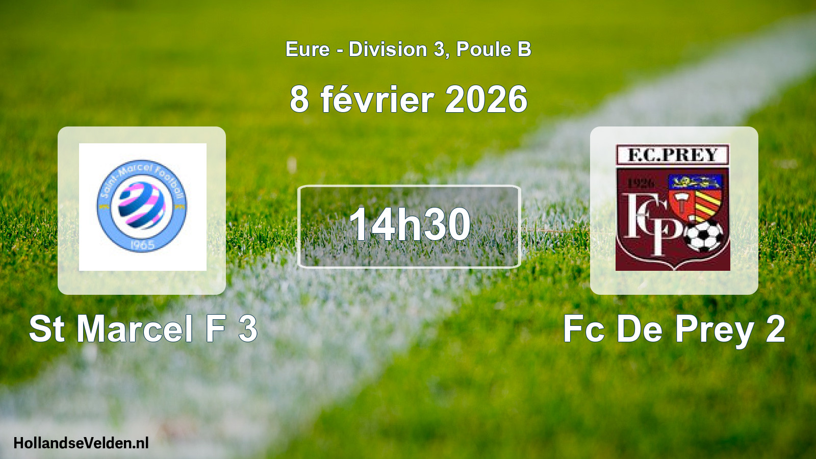 Geplande wedstrijd: St Marcel F 3 - Fc De Prey 2 (8 février 2026)
