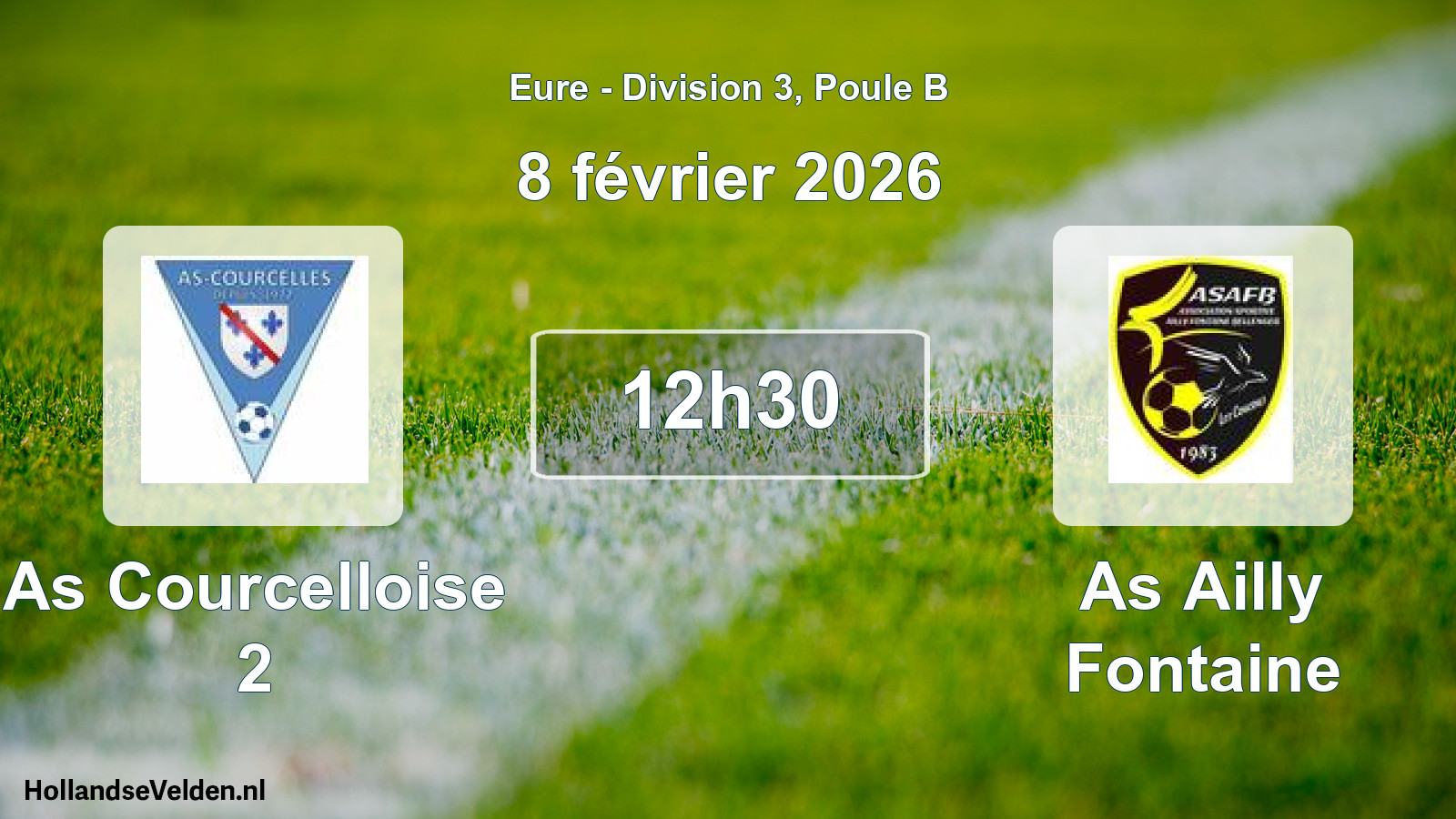 Geplande wedstrijd: As Courcelloise 2 - As Ailly Fontaine (8 février 2026)
