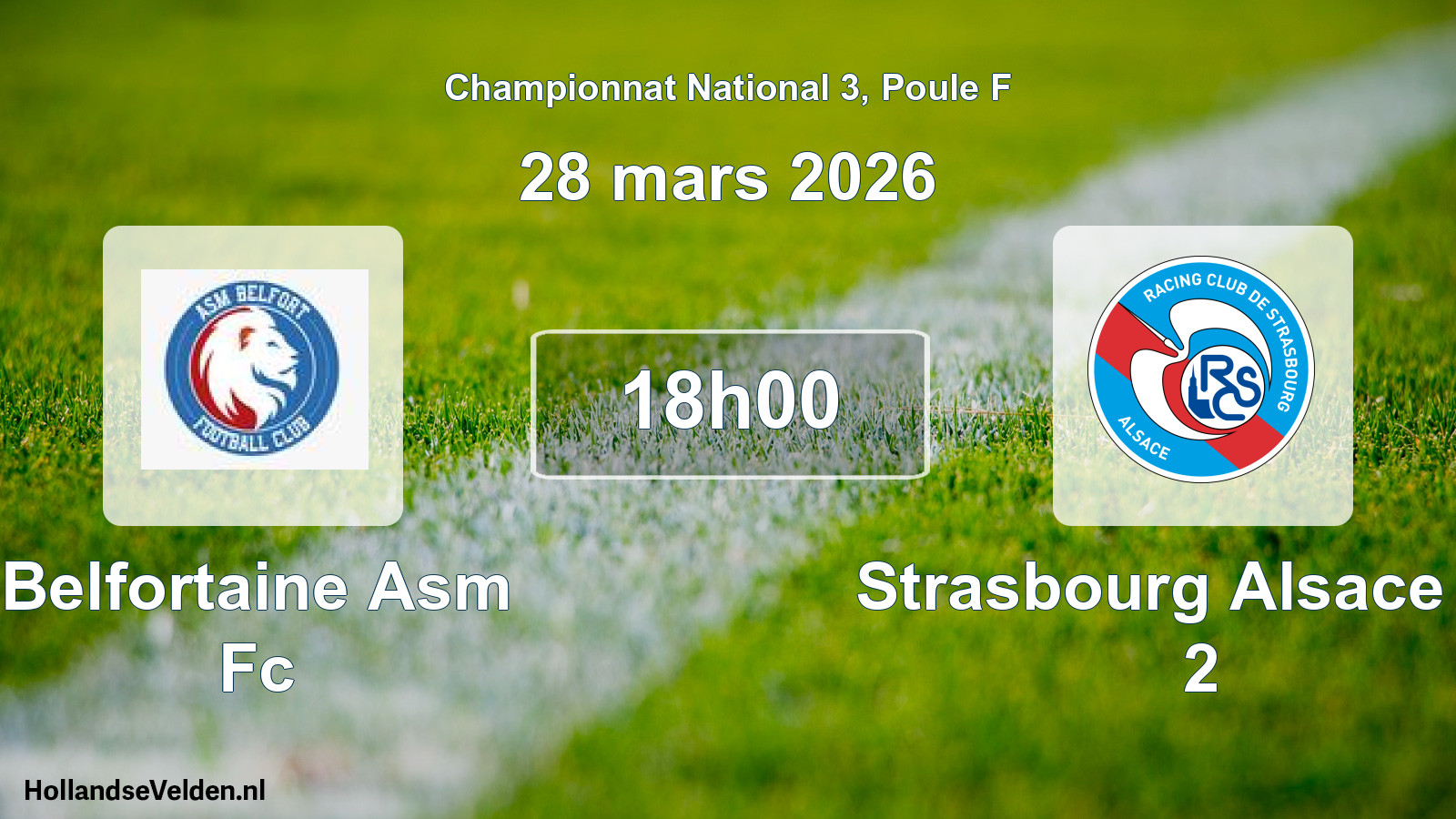 Geplande wedstrijd: Belfortaine Asm Fc - Strasbourg Alsace Rc 2 (28 maart 2026)