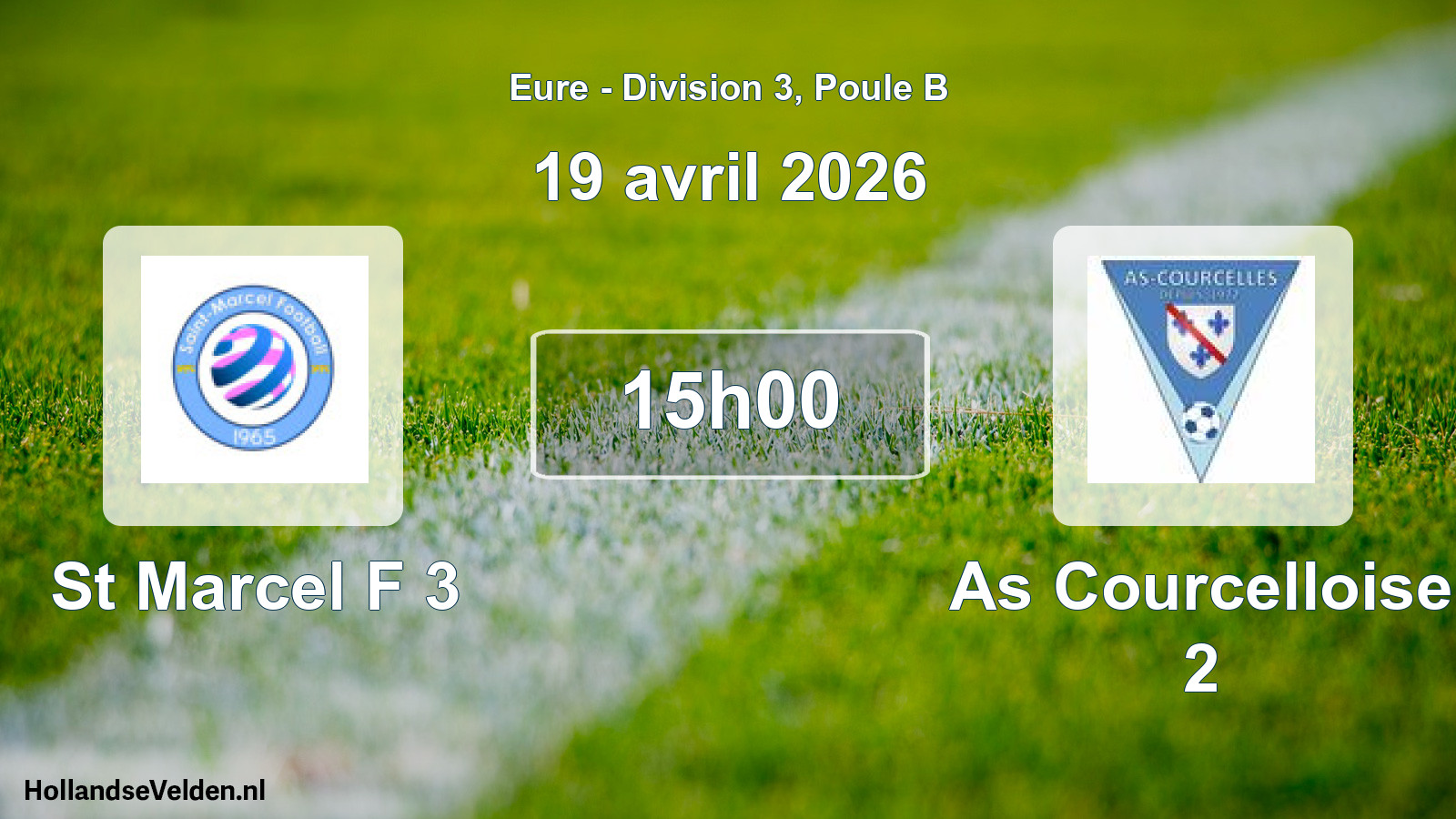 Geplande wedstrijd: St Marcel F 3 - As Courcelloise 2 (19 april 2026)