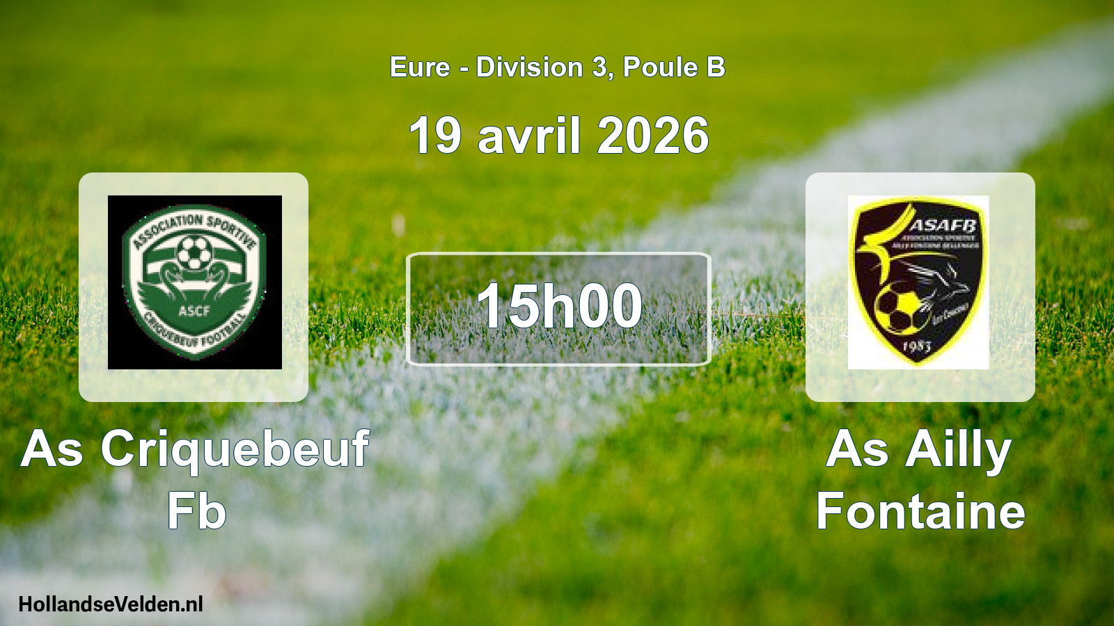 Scheduled Match: As Criquebeuf Fb - As Ailly Fontaine (19 April 2026)