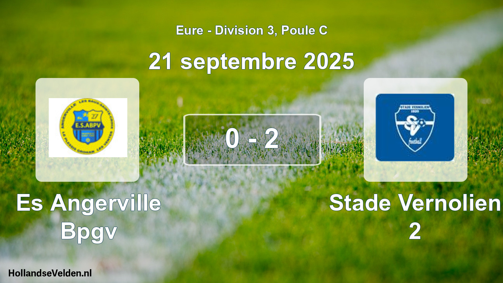 Gespeelde wedstrijd: Es Angerville Bpgv - Stade Vernolien 2 0 - 2 (21 septembre 2025)