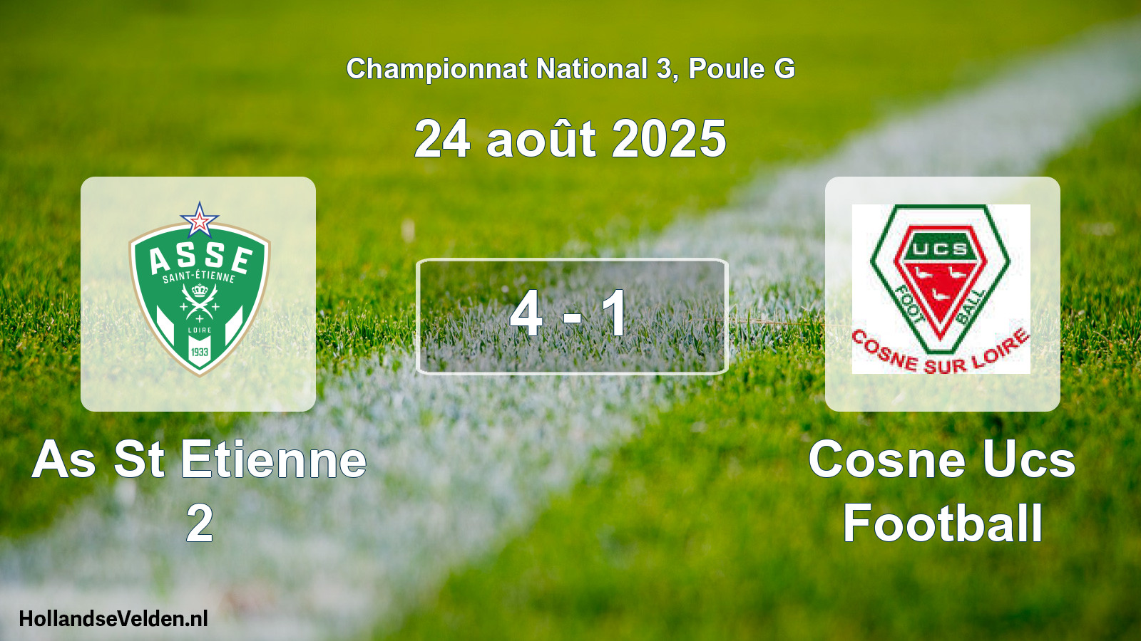 Gespeelde wedstrijd: As St Etienne 2 - Cosne Ucs Football 4 - 1 (24 août 2025)