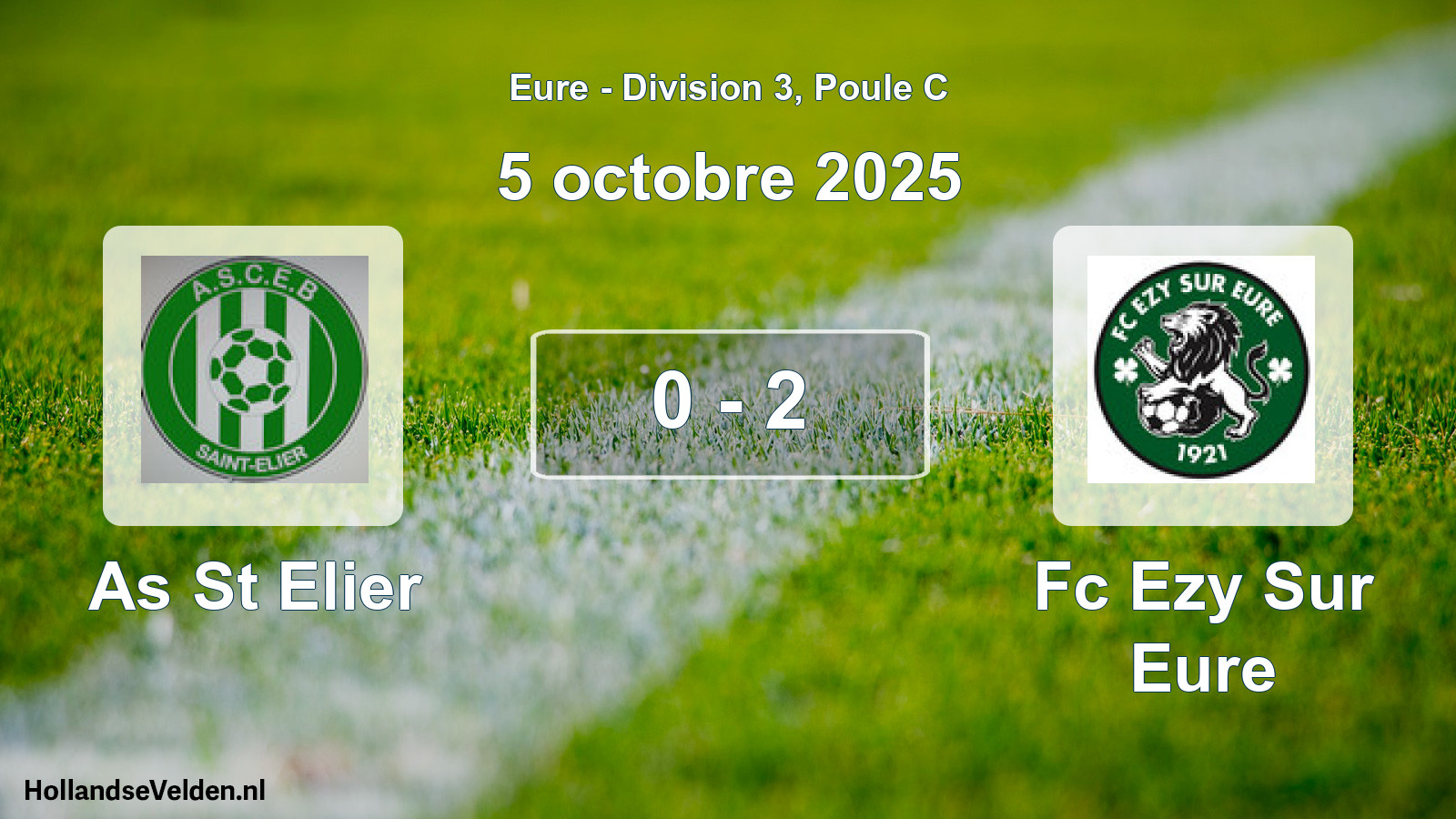 Gespeelde wedstrijd: As St Elier - Fc Ezy Sur Eure 0 - 2 (5 octobre 2025)