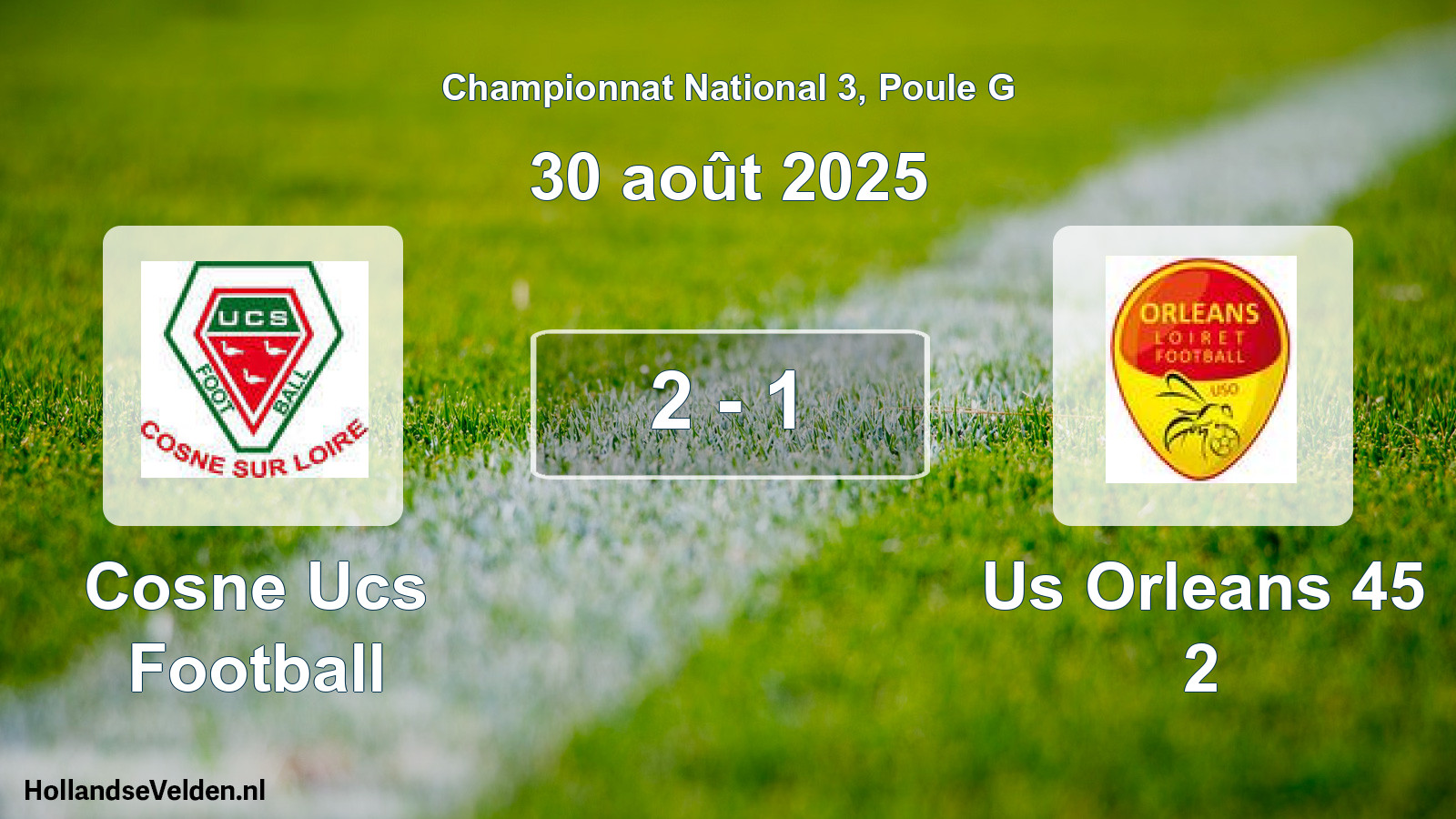 Total number of matches played: Cosne Ucs Football - Us Orleans 45 2 2 - 1 (30 August 2025)