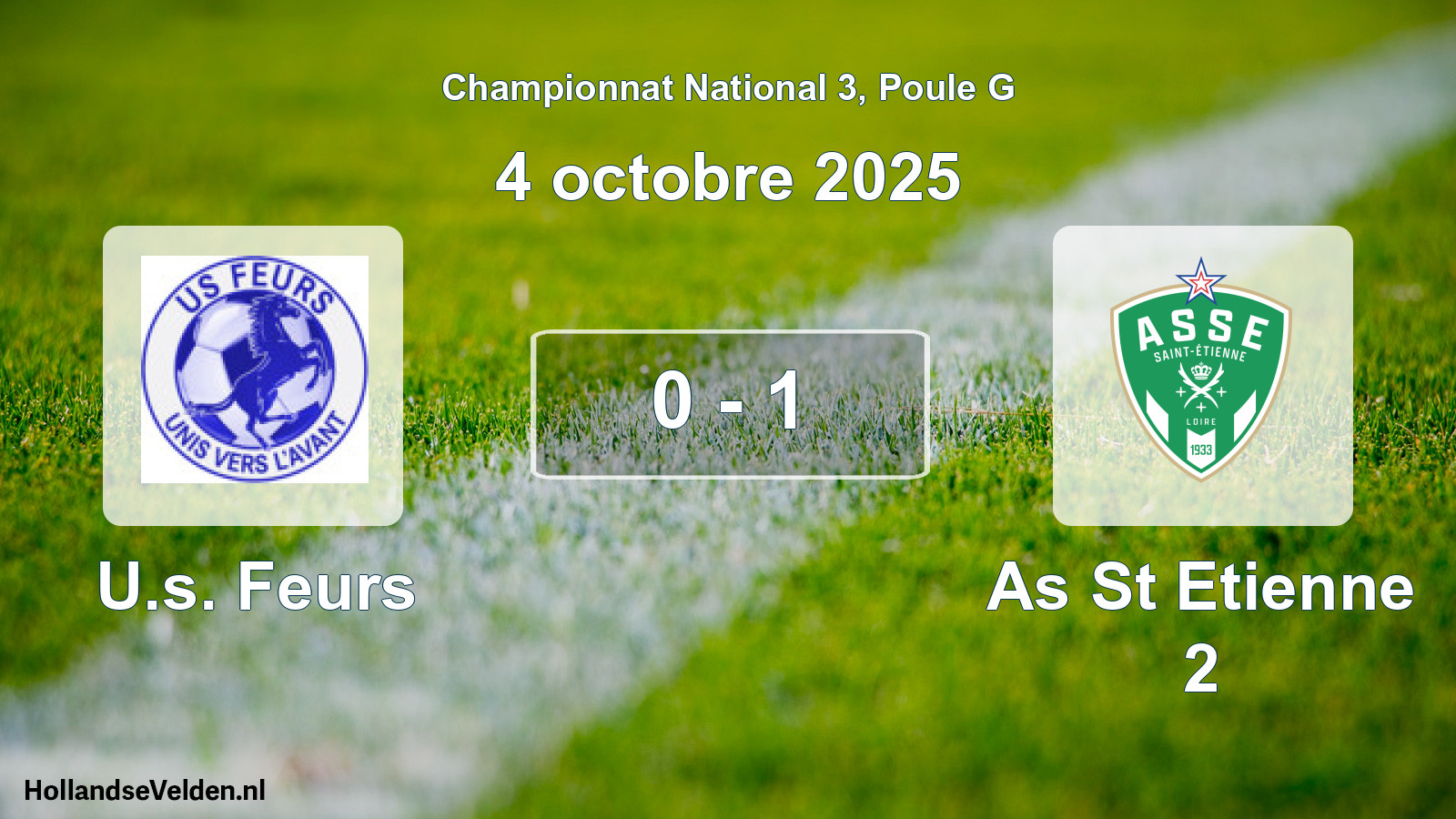 Gespeelde wedstrijd: U.s. Feurs - As St Etienne 2 0 - 1 (4 octobre 2025)