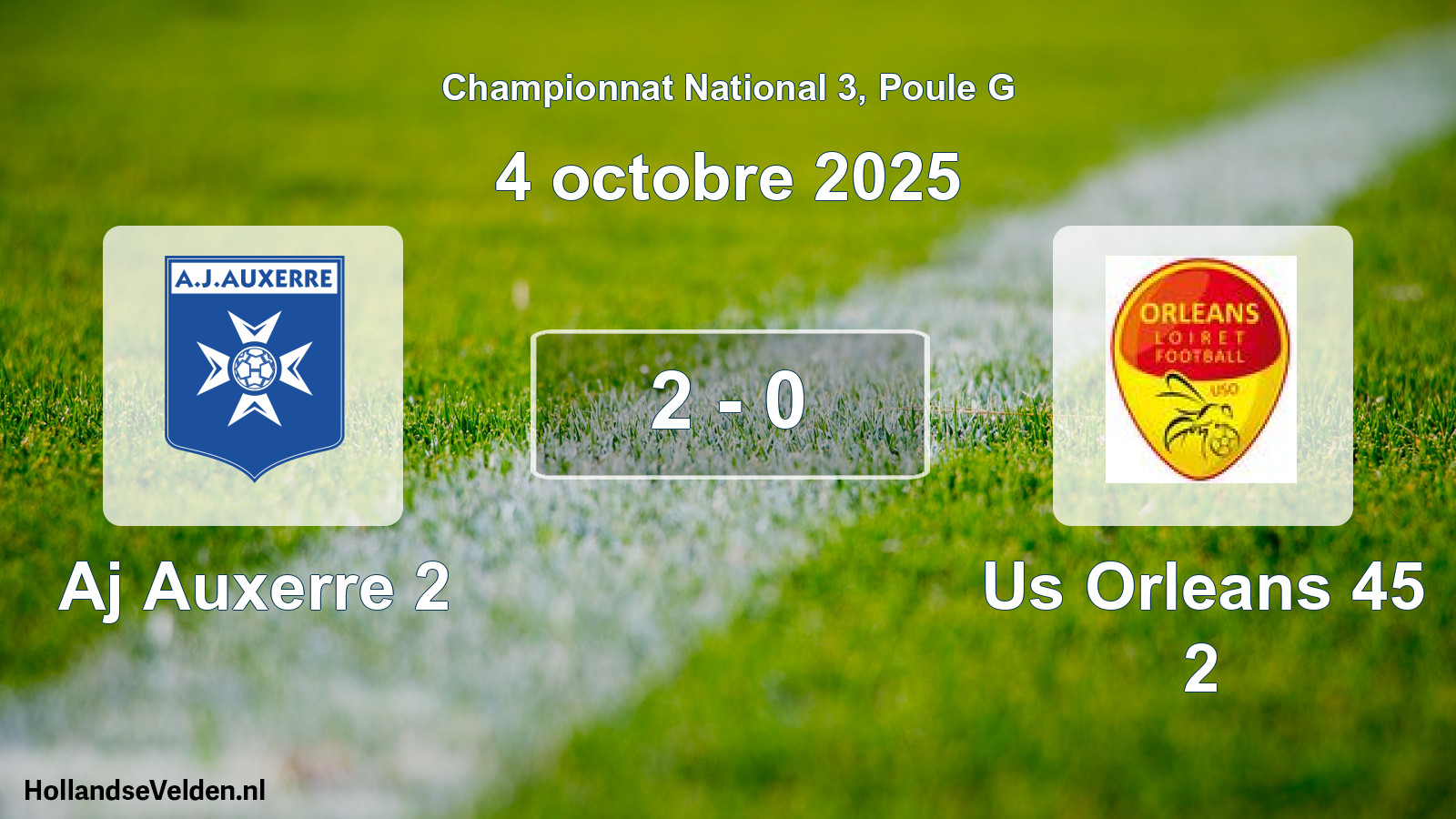 Gespeelde wedstrijd: Aj Auxerre 2 - Us Orleans 45 2 2 - 0 (4 oktober 2025)