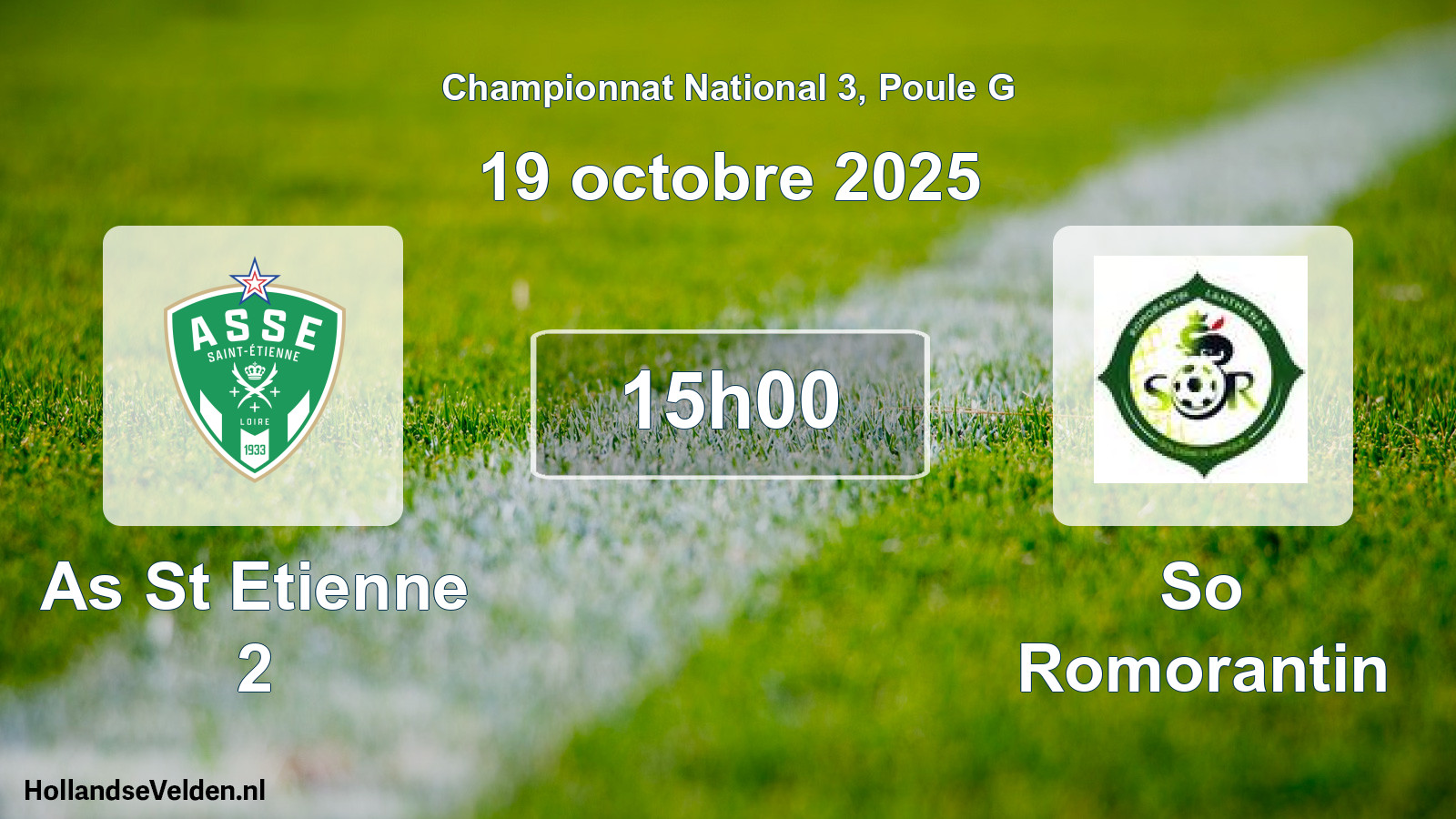 Scheduled Match: As St Etienne 2 - So Romorantin (19 October 2025)