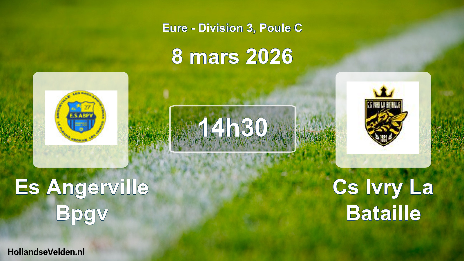 Geplande wedstrijd: Es Angerville Bpgv - Cs Ivry La Bataille (8 mars 2026)