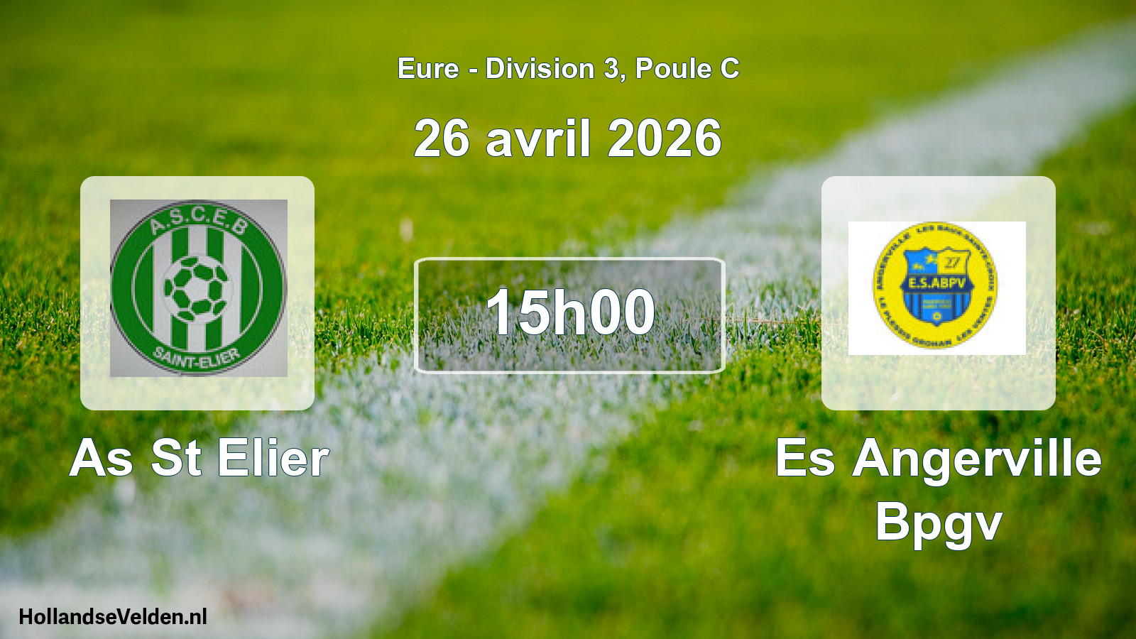 Geplande wedstrijd: As St Elier - Es Angerville Bpgv (26 april 2026)