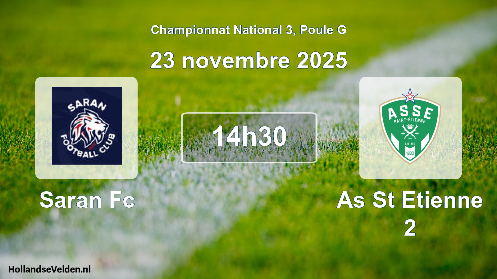 Geplande wedstrijd: Saran Fc - As St Etienne 2 (23 november 2025)