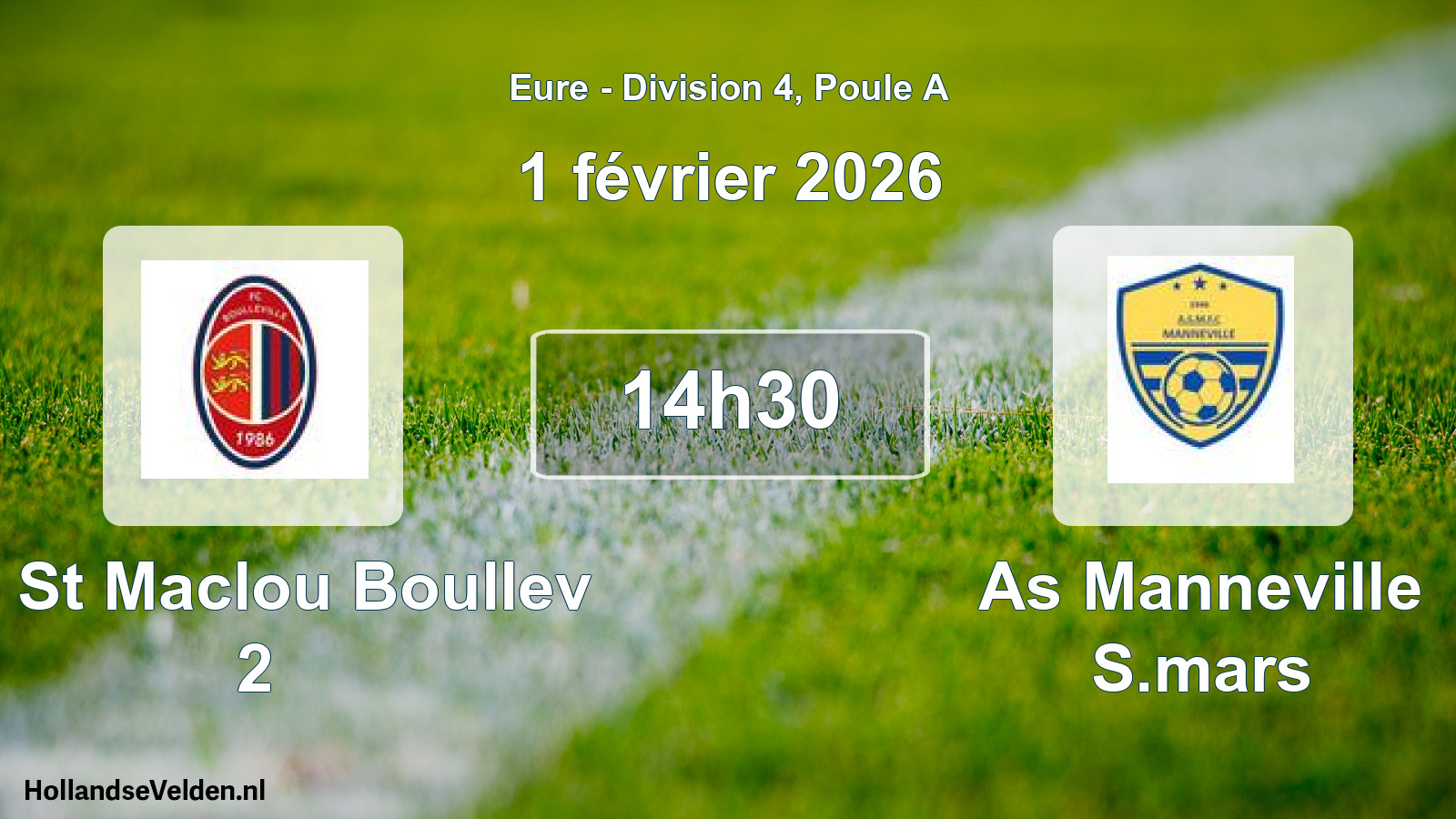 Scheduled Match: Fc St Maclou Boullev 2 - As Manneville S.mars (1 February 2026)