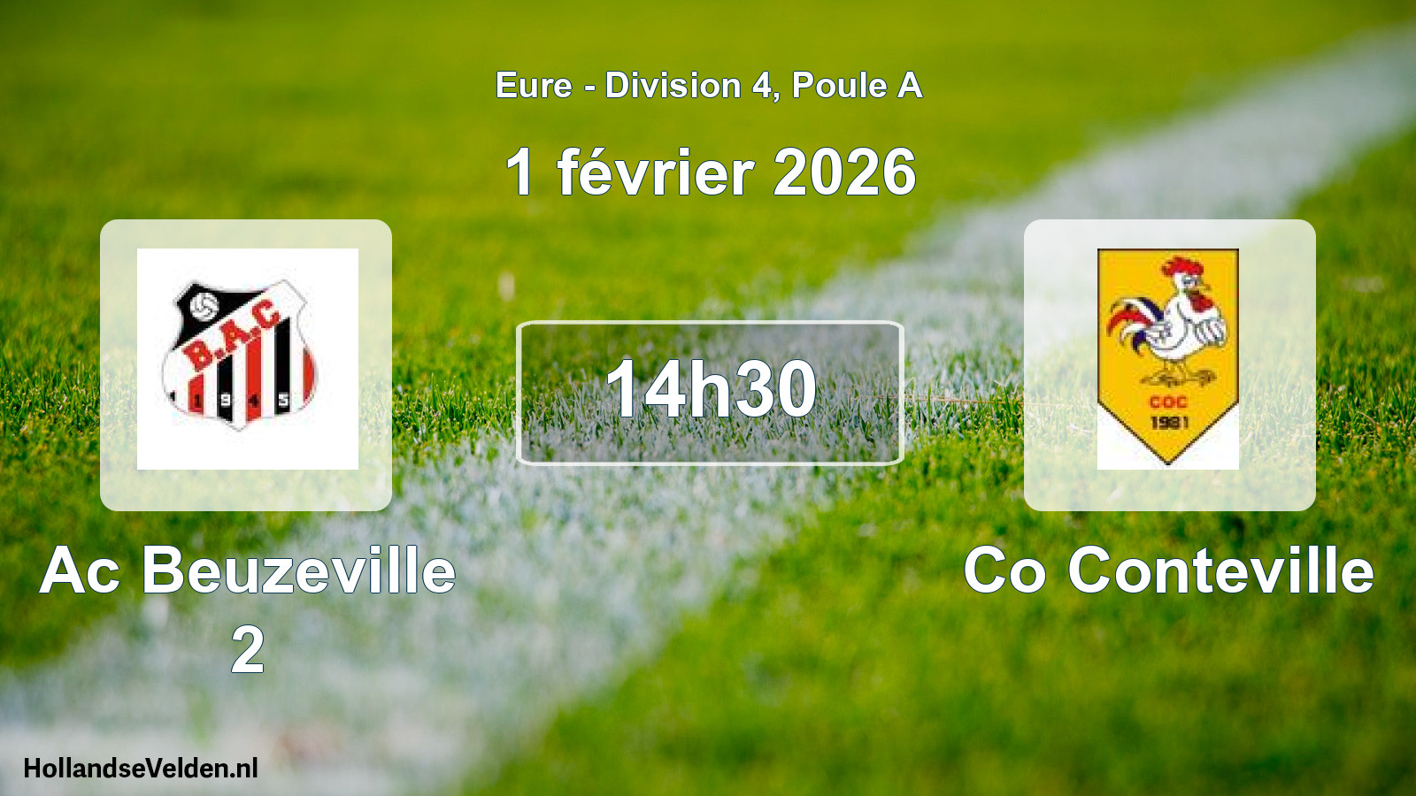 Geplande wedstrijd: Ac Beuzeville 2 - Co Conteville (1 février 2026)