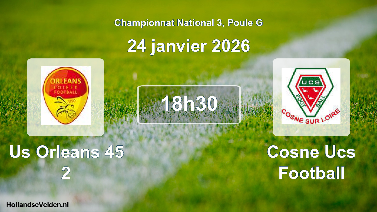 Geplande wedstrijd: Us Orleans 45 2 - Cosne Ucs Football (24 janvier 2026)
