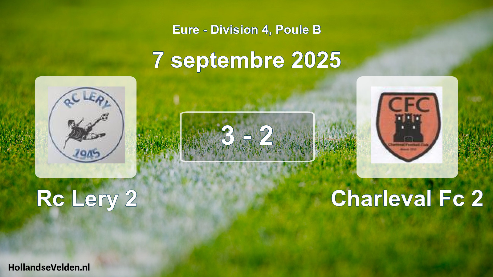 Total number of matches played: Rc Lery 2 - Charleval Fc 2 3 - 2 (7 September 2025)