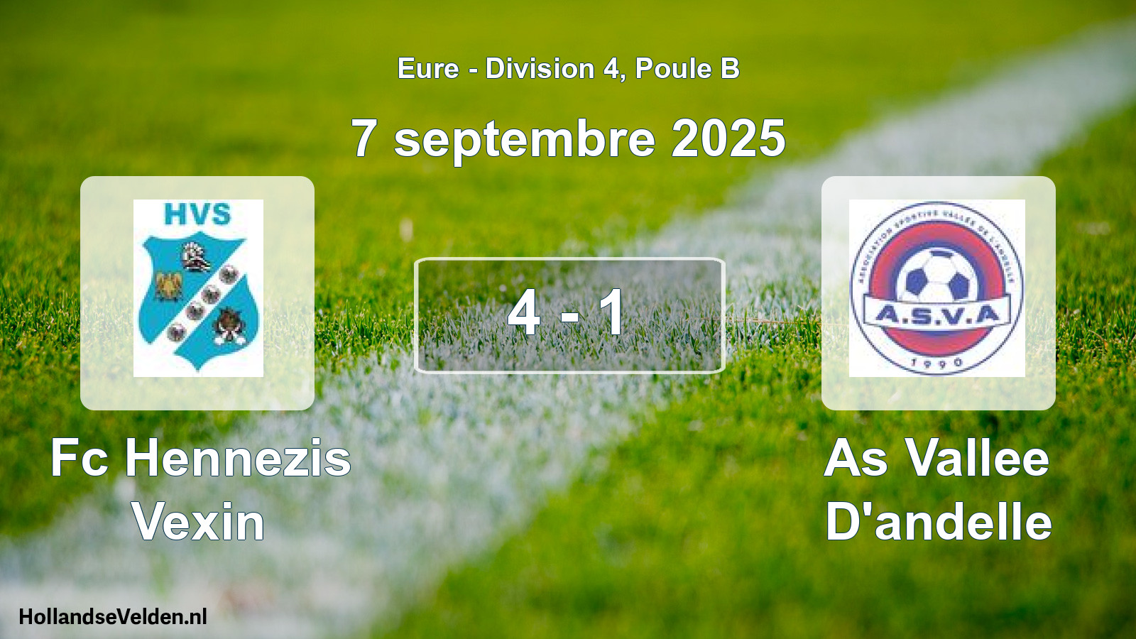 Gespeelde wedstrijd: Fc Hennezis Vexin - As Vallee D'andelle 4 - 1 (7 septembre 2025)