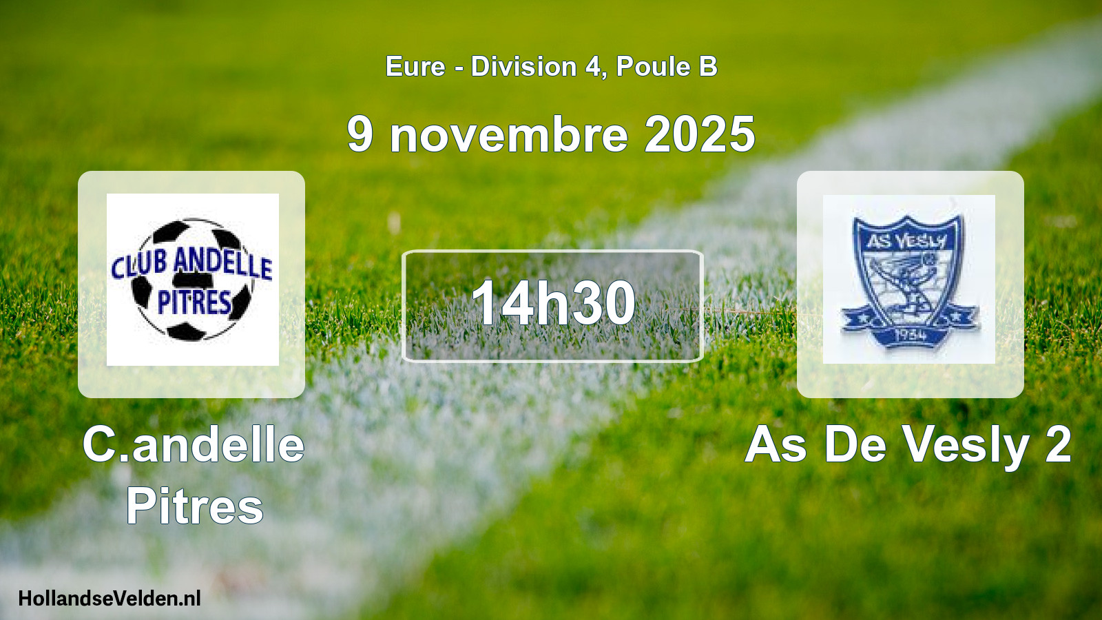 Geplande wedstrijd: C.andelle Pitres - As De Vesly 2 (9 novembre 2025)