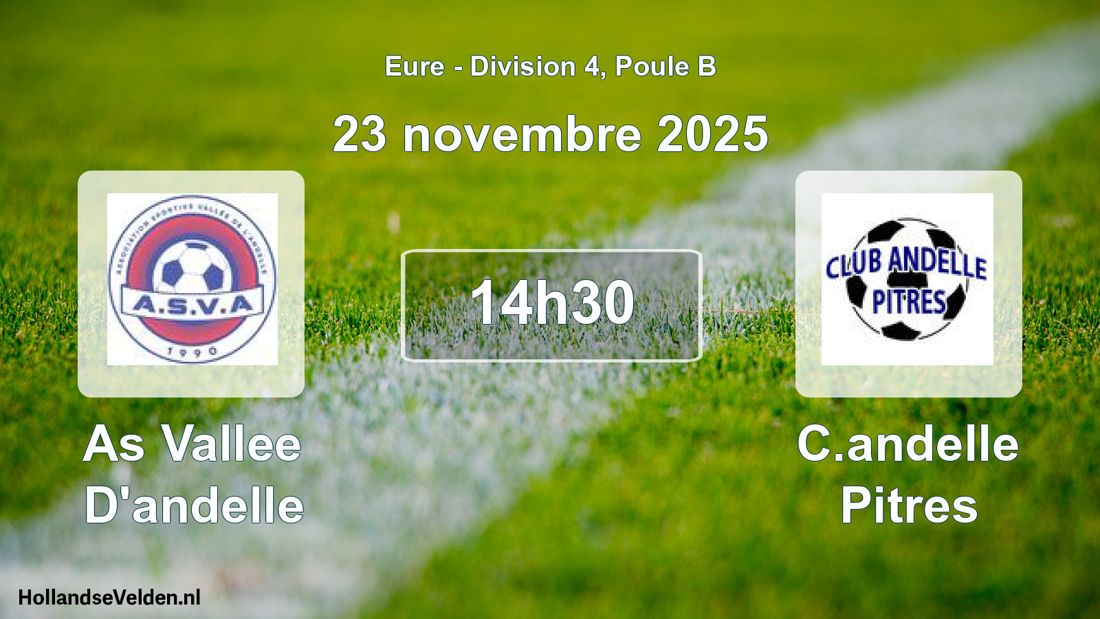 Geplande wedstrijd: As Vallee D'andelle - C.andelle Pitres (23 november 2025)