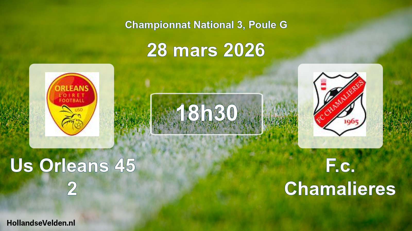 Geplande wedstrijd: Us Orleans 45 2 - F.c. Chamalieres (28 maart 2026)