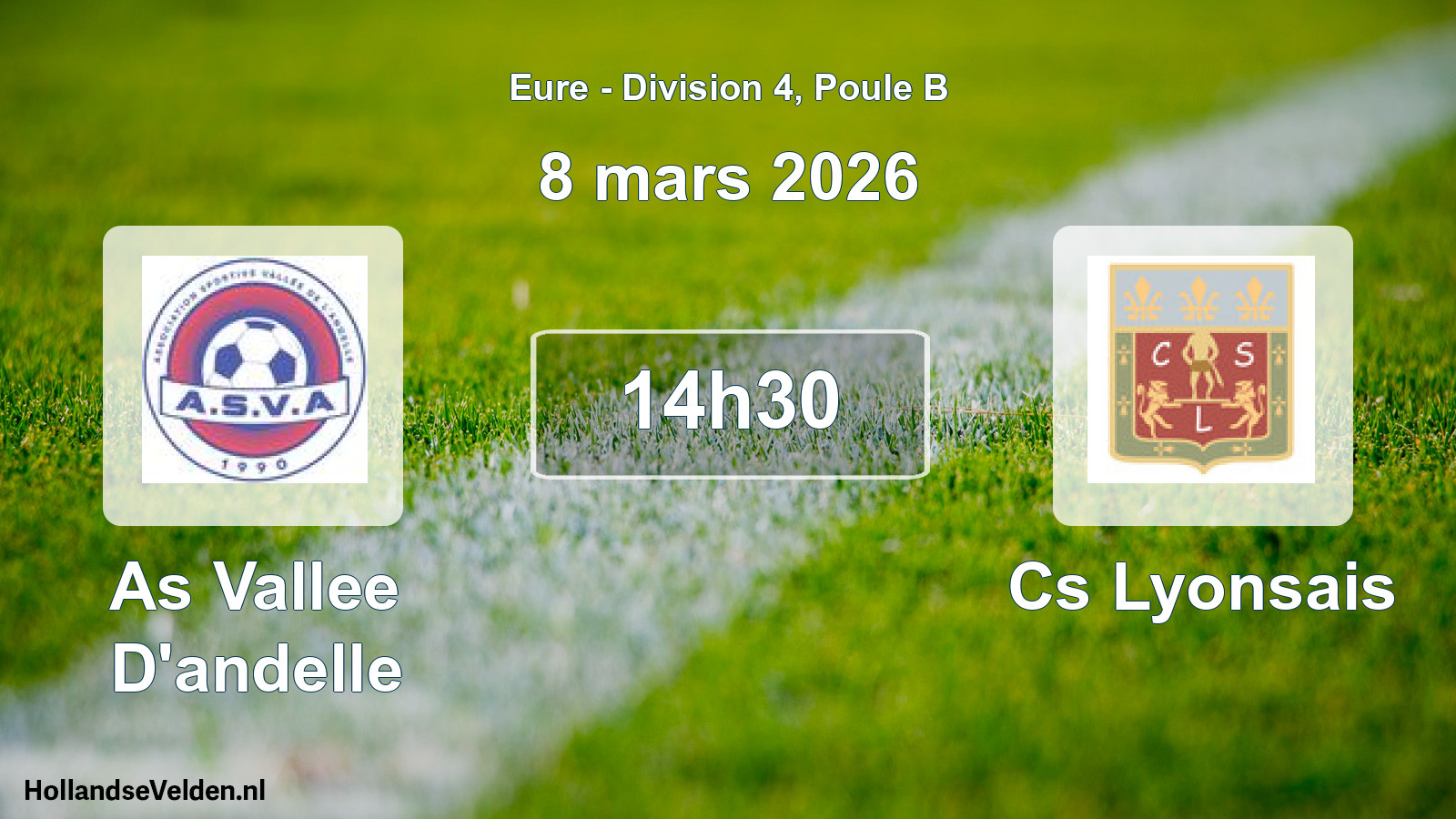 Geplande wedstrijd: As Vallee D'andelle - Cs Lyonsais (8 mars 2026)