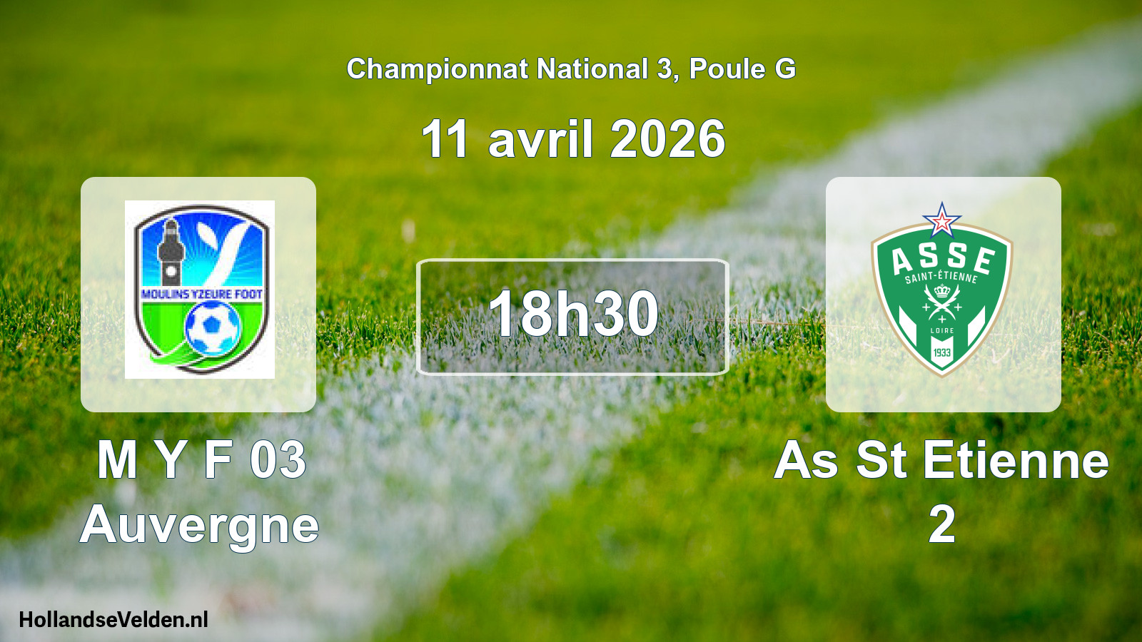 Geplande wedstrijd: M Y F 03 Auvergne - As St Etienne 2 (11 avril 2026)