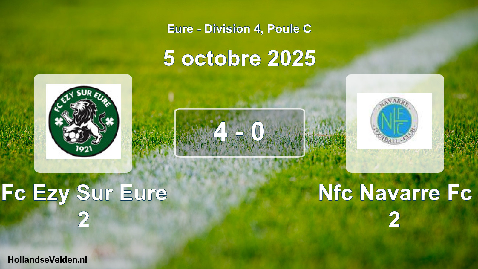 Total number of matches played: Fc Ezy Sur Eure 2 - Nfc Navarre Fc 2 4 - 0 (5 October 2025)