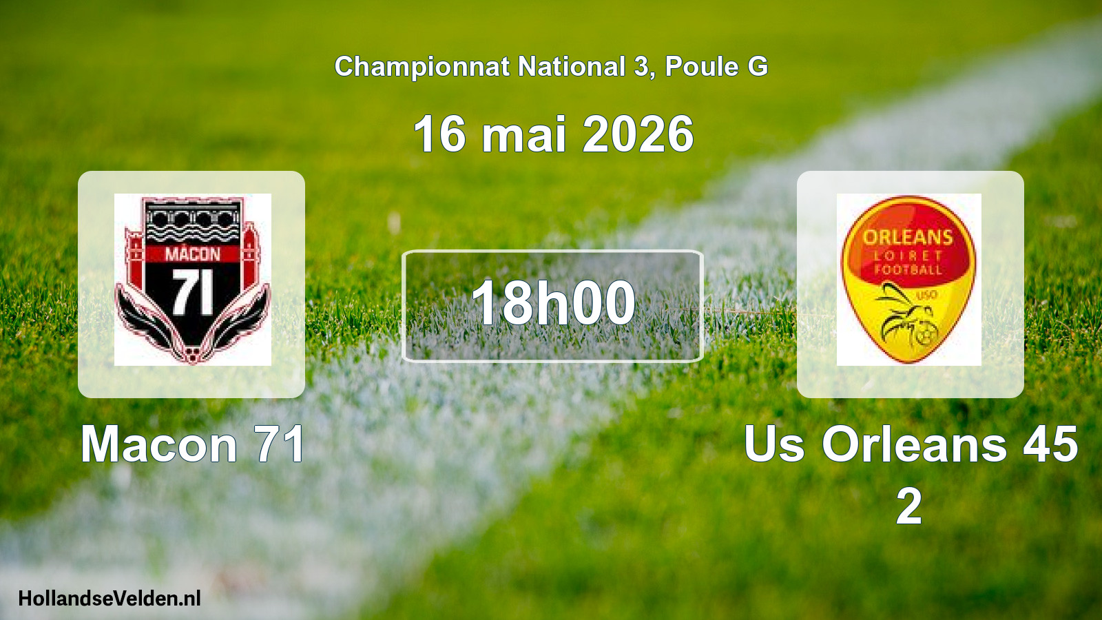 Geplande wedstrijd: Macon 71 - Us Orleans 45 2 (16 mei 2026)