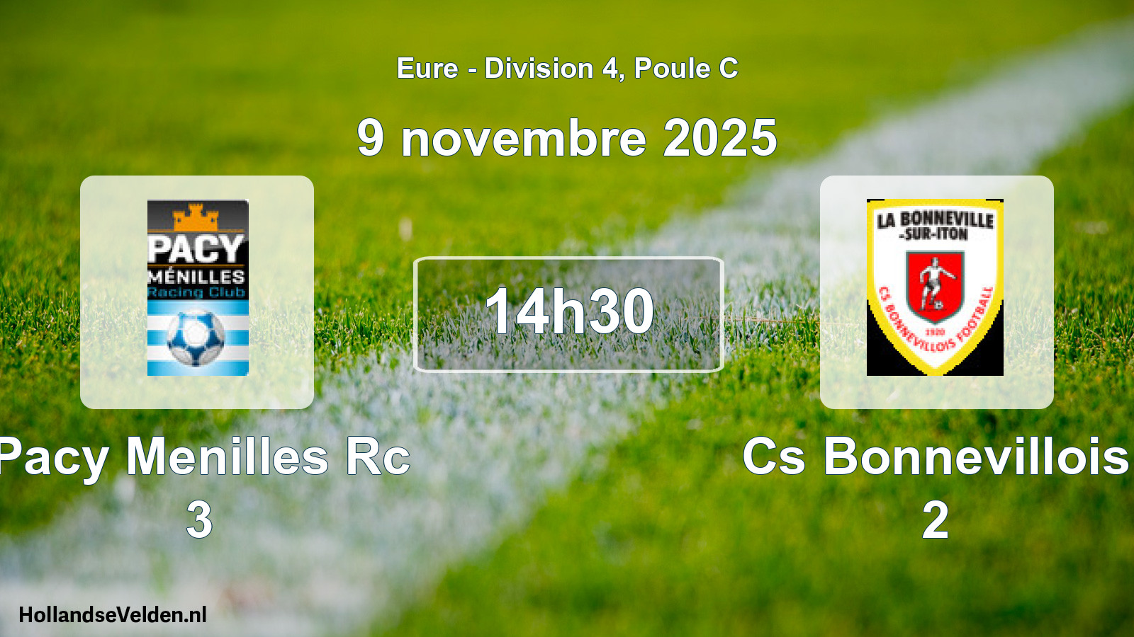 Geplande wedstrijd: Pacy Menilles Rc 3 - Cs Bonnevillois 2 (9 november 2025)