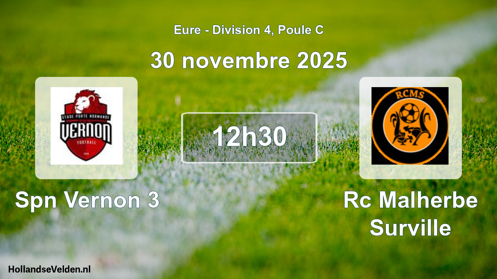 Geplande wedstrijd: Spn Vernon 3 - Rc Malherbe Surville (30 november 2025)