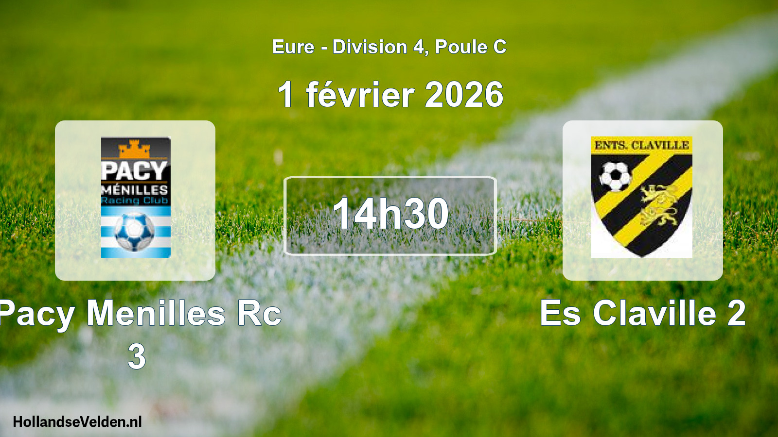 Geplande wedstrijd: Pacy Menilles Rc 3 - Es Claville 2 (1 février 2026)