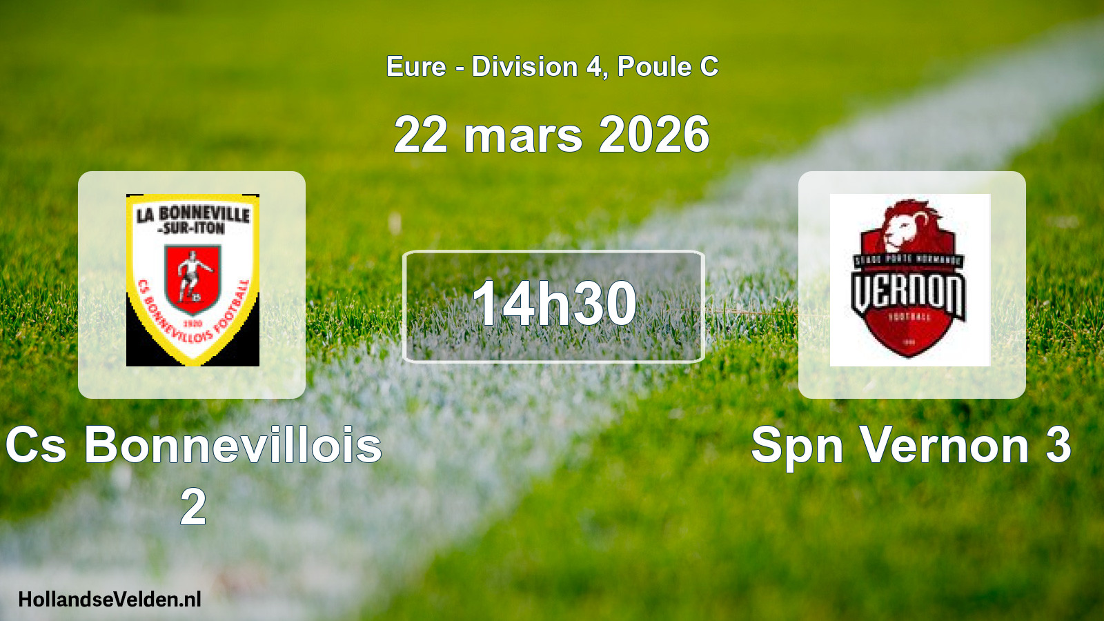 Geplande wedstrijd: Cs Bonnevillois 2 - Spn Vernon 3 (22 maart 2026)