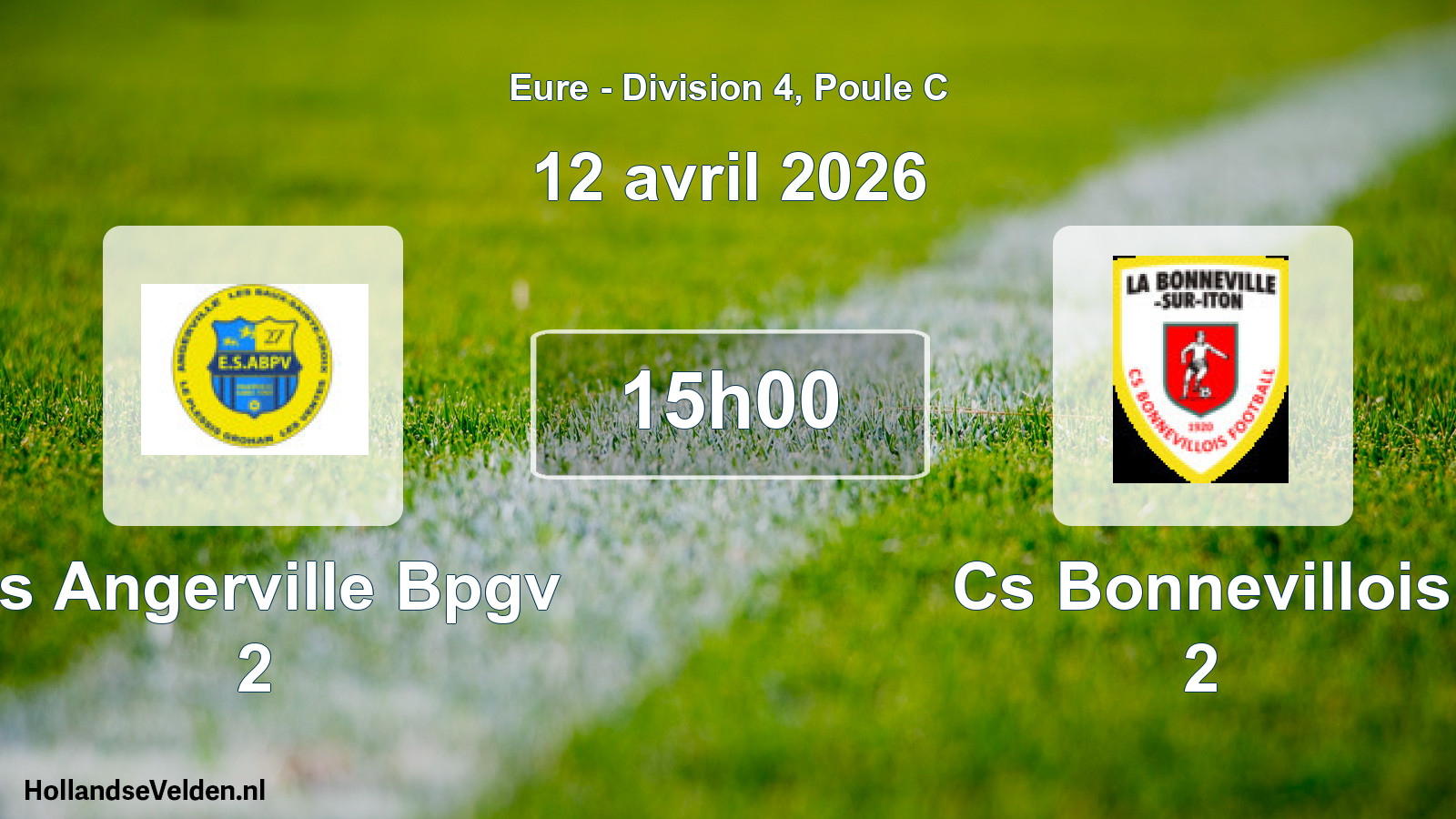 Scheduled Match: Es Angerville Bpgv 2 - Cs Bonnevillois 2 (12 April 2026)