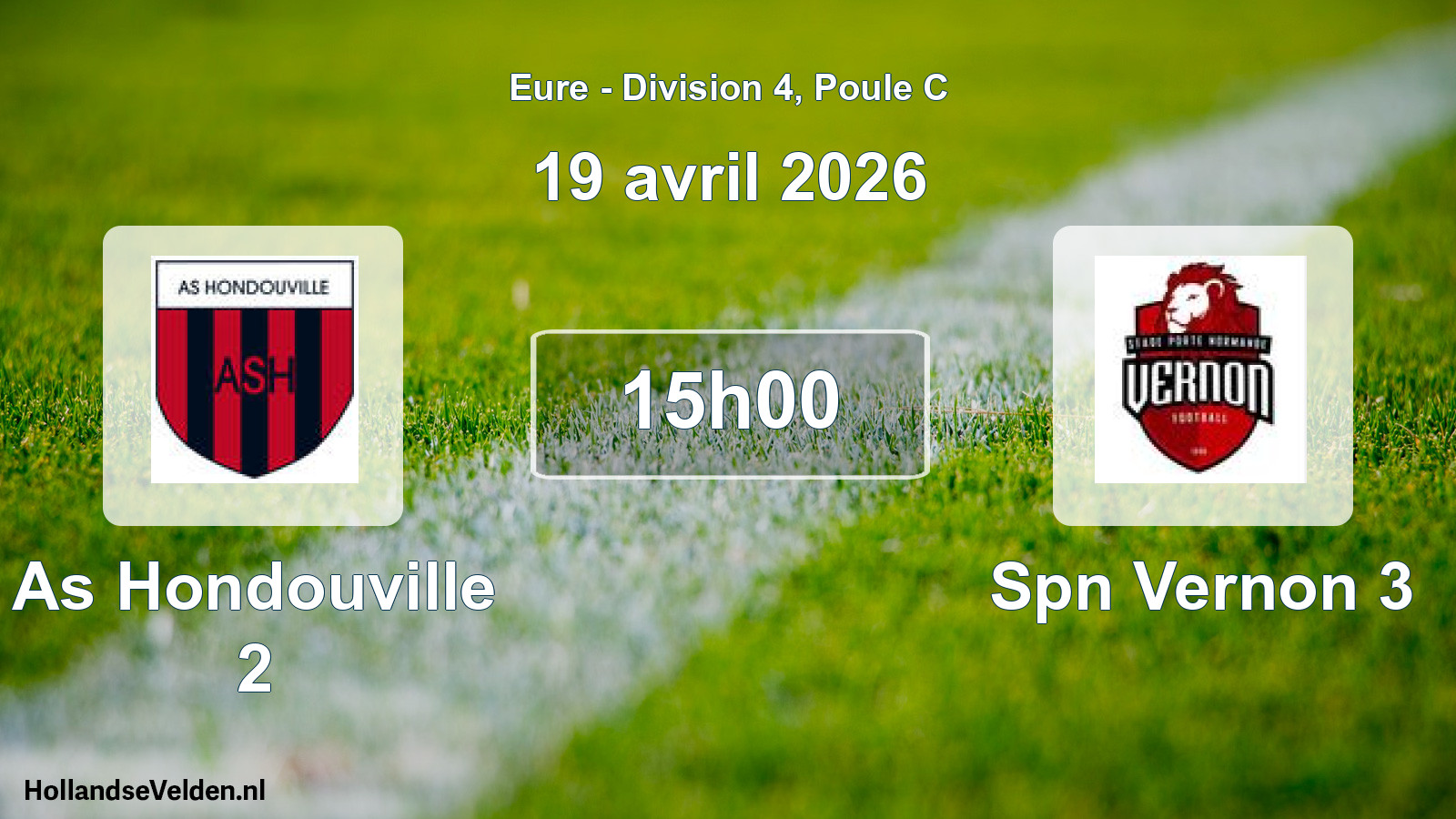 Geplande wedstrijd: As Hondouville 2 - Spn Vernon 3 (19 avril 2026)