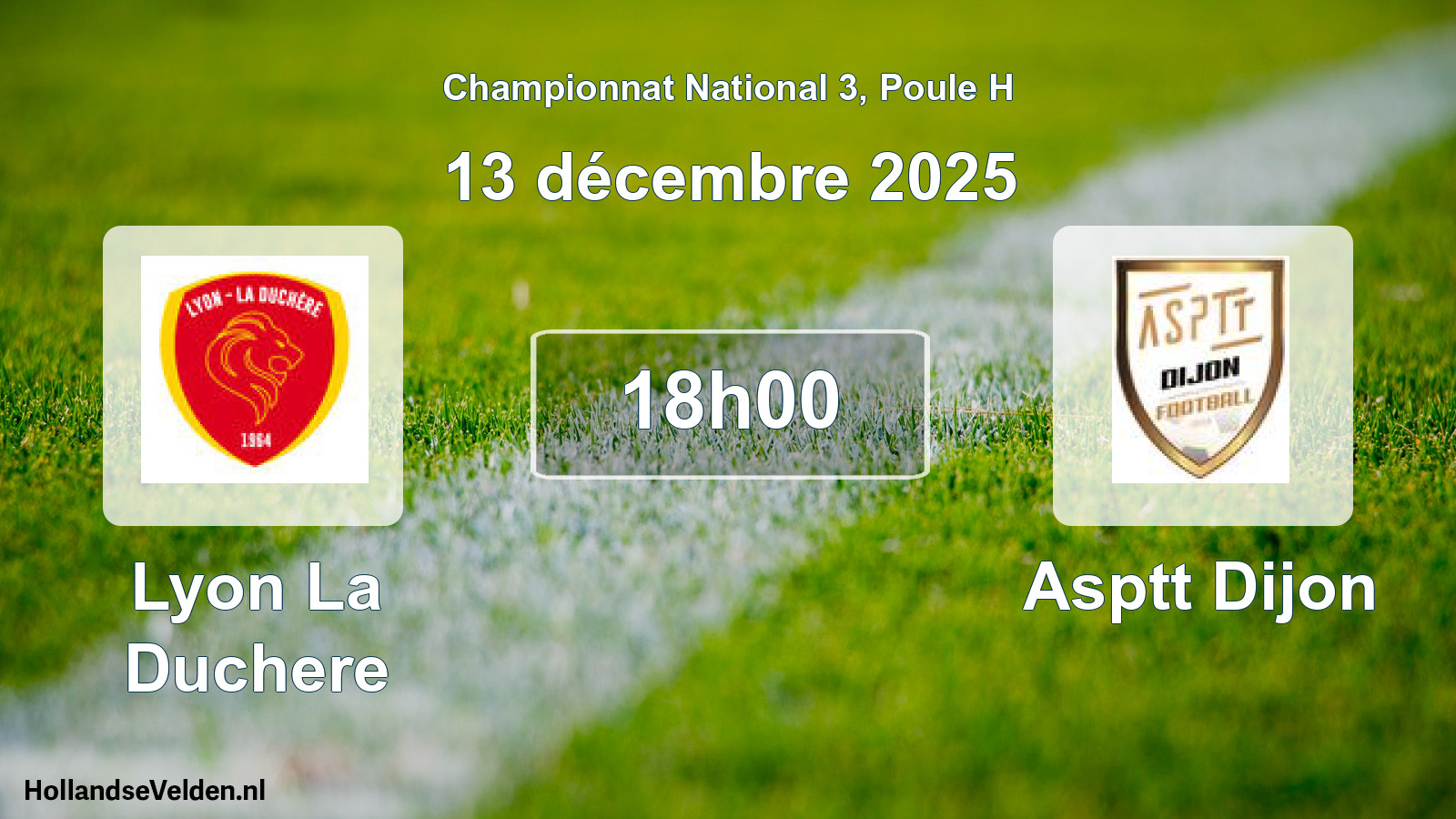 Geplande wedstrijd: Lyon La Duchere - Asptt Dijon (13 december 2025)
