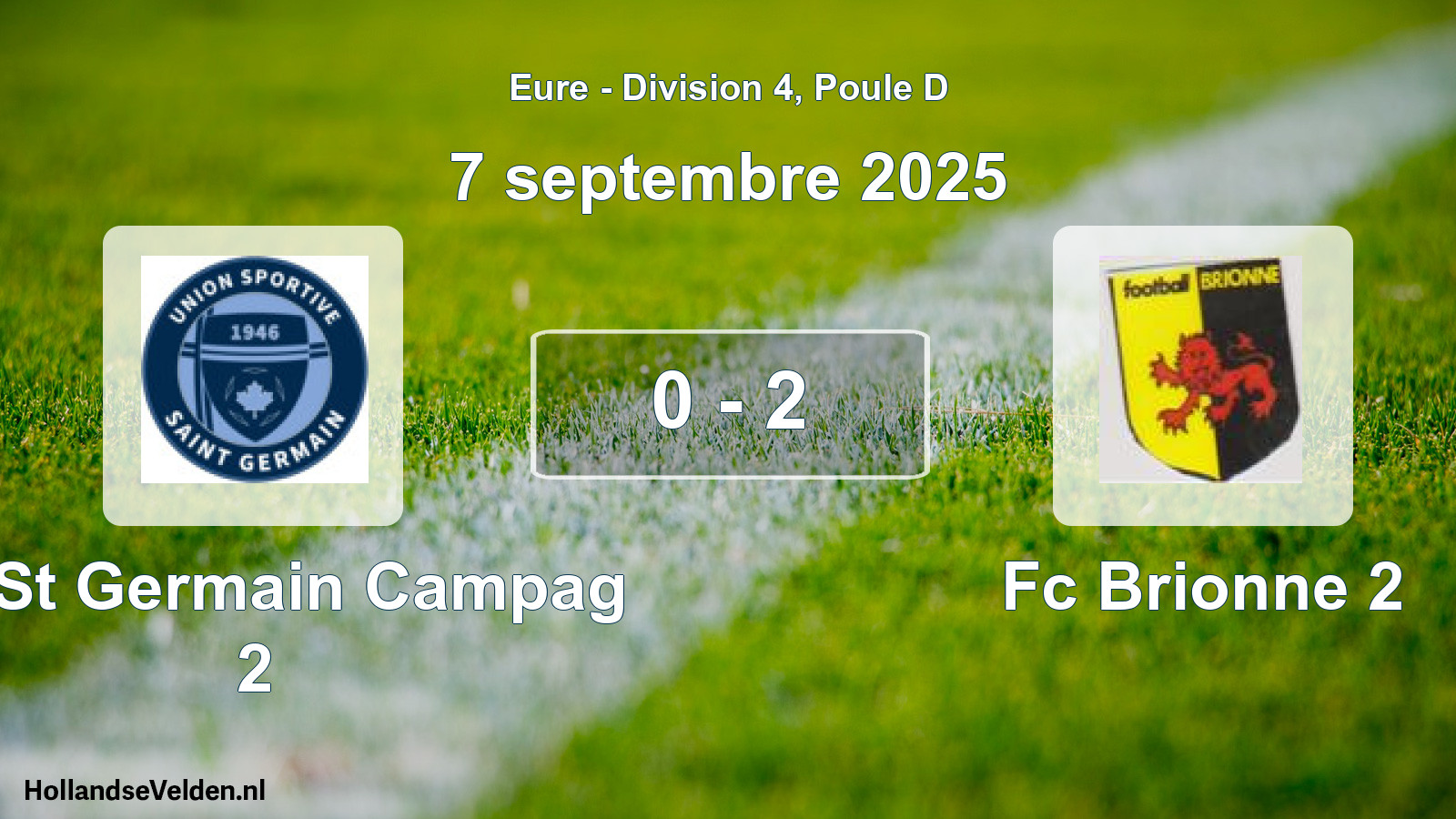 Gespeelde wedstrijd: Us St Germain Campag 2 - Fc Brionne 2 0 - 2 (7 september 2025)