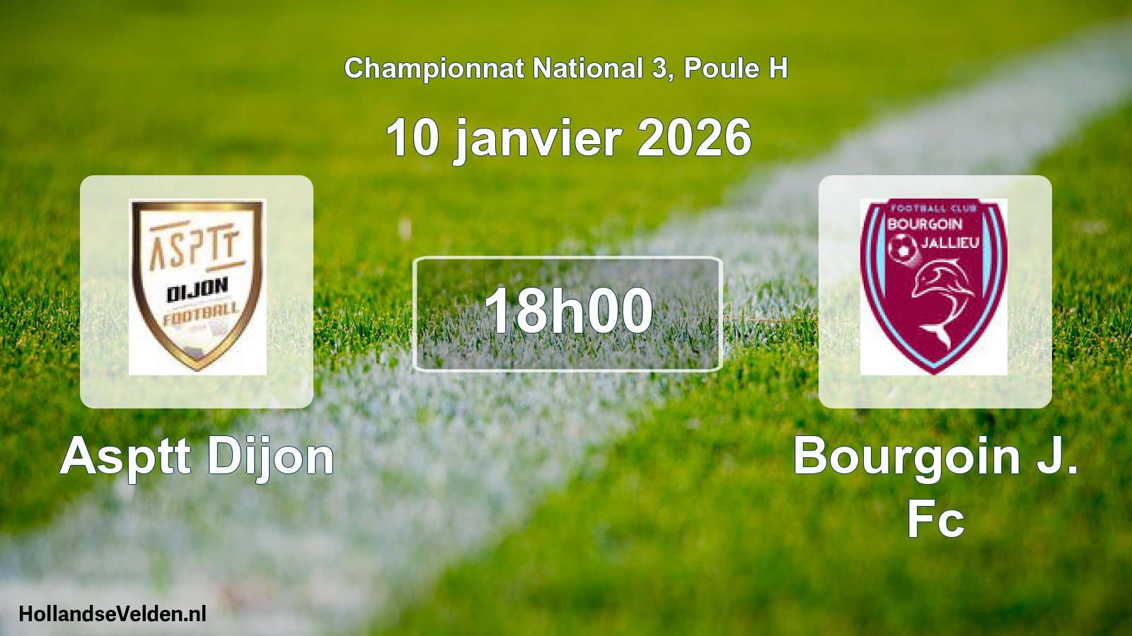 Scheduled Match: Asptt Dijon - Bourgoin J. Fc (10 January 2026)