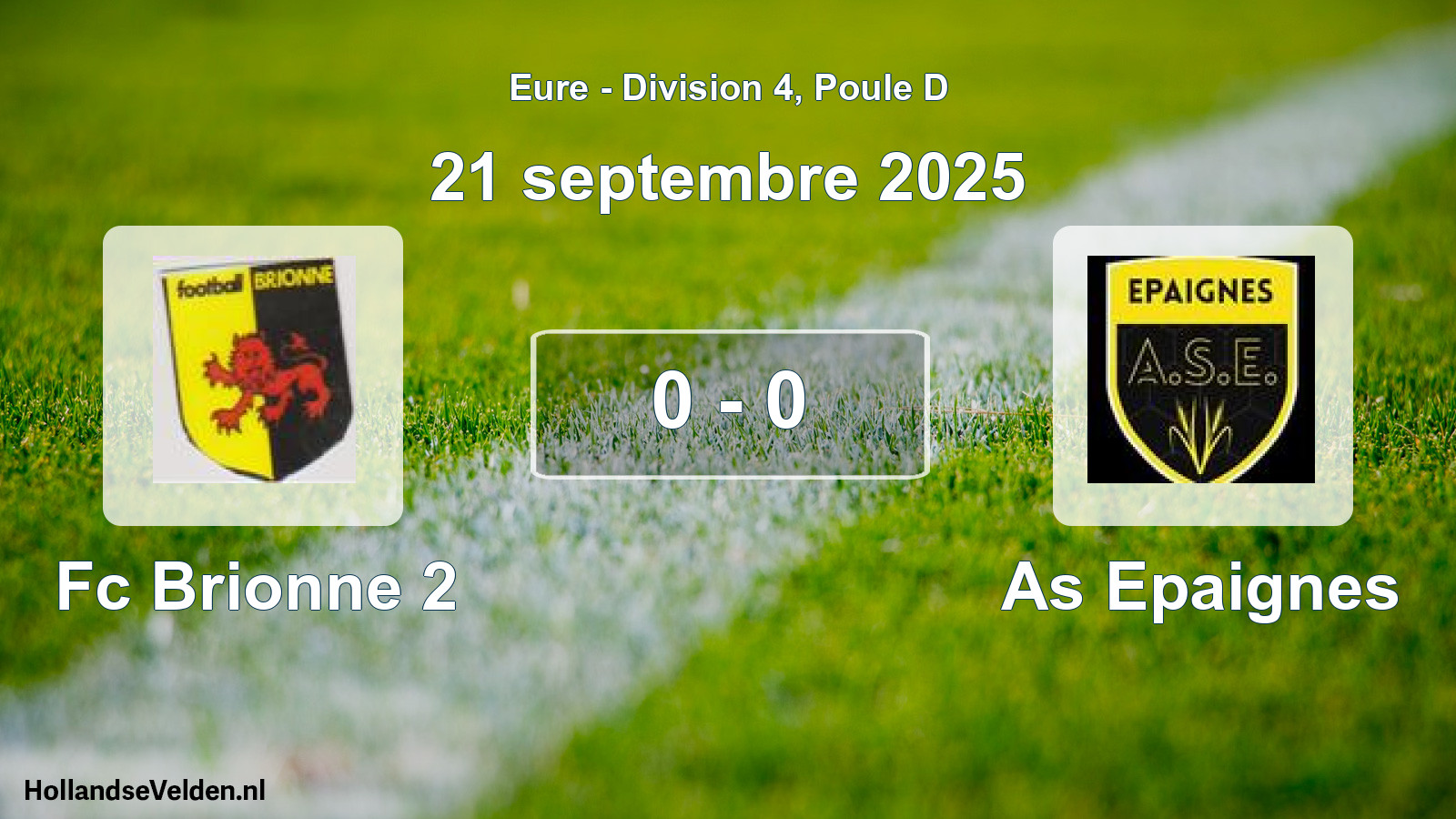 Gespeelde wedstrijd: Fc Brionne 2 - As Epaignes 0 - 0 (21 september 2025)