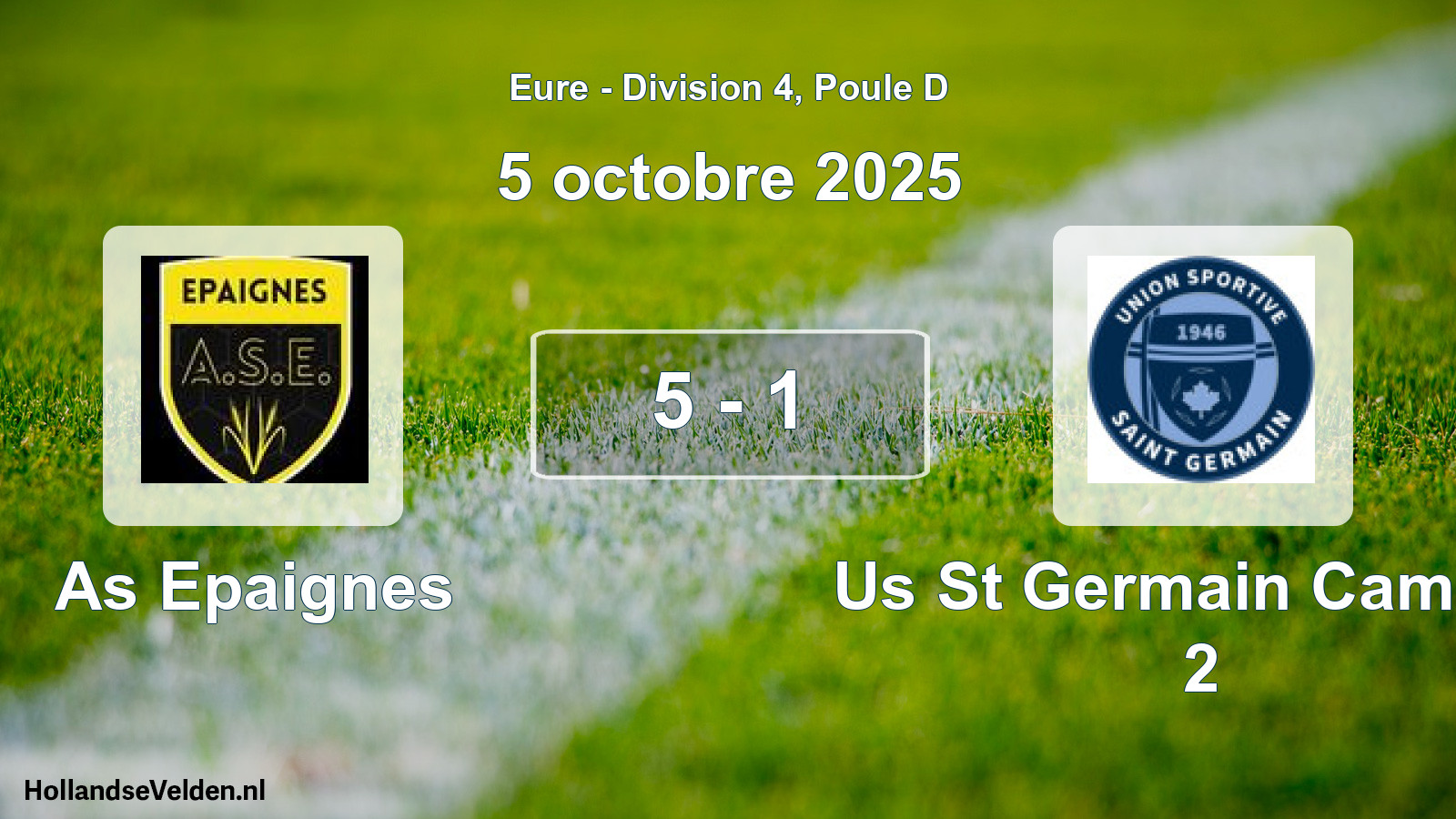 Gespeelde wedstrijd: As Epaignes - Us St Germain Campag 2 5 - 1 (5 oktober 2025)