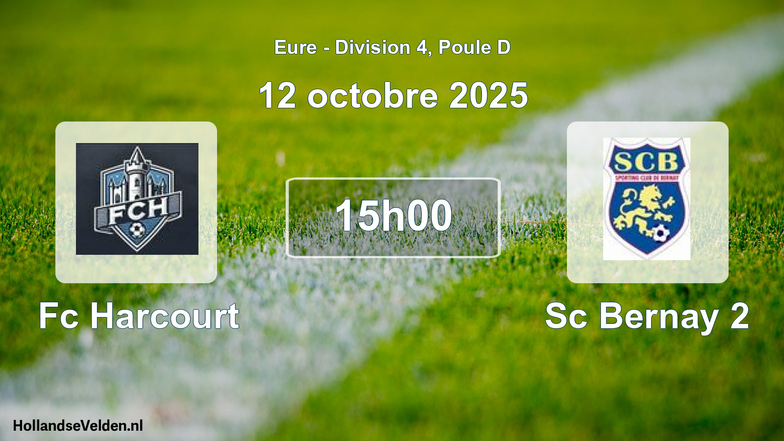 Geplande wedstrijd: Fc Harcourt - Sc Bernay 2 (12 oktober 2025)