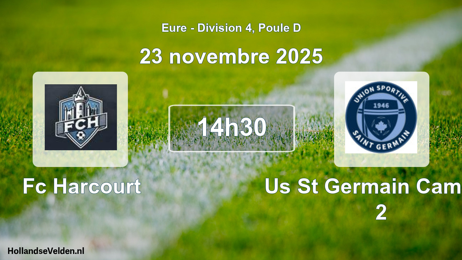 Geplande wedstrijd: Fc Harcourt - Us St Germain Campag 2 (23 november 2025)