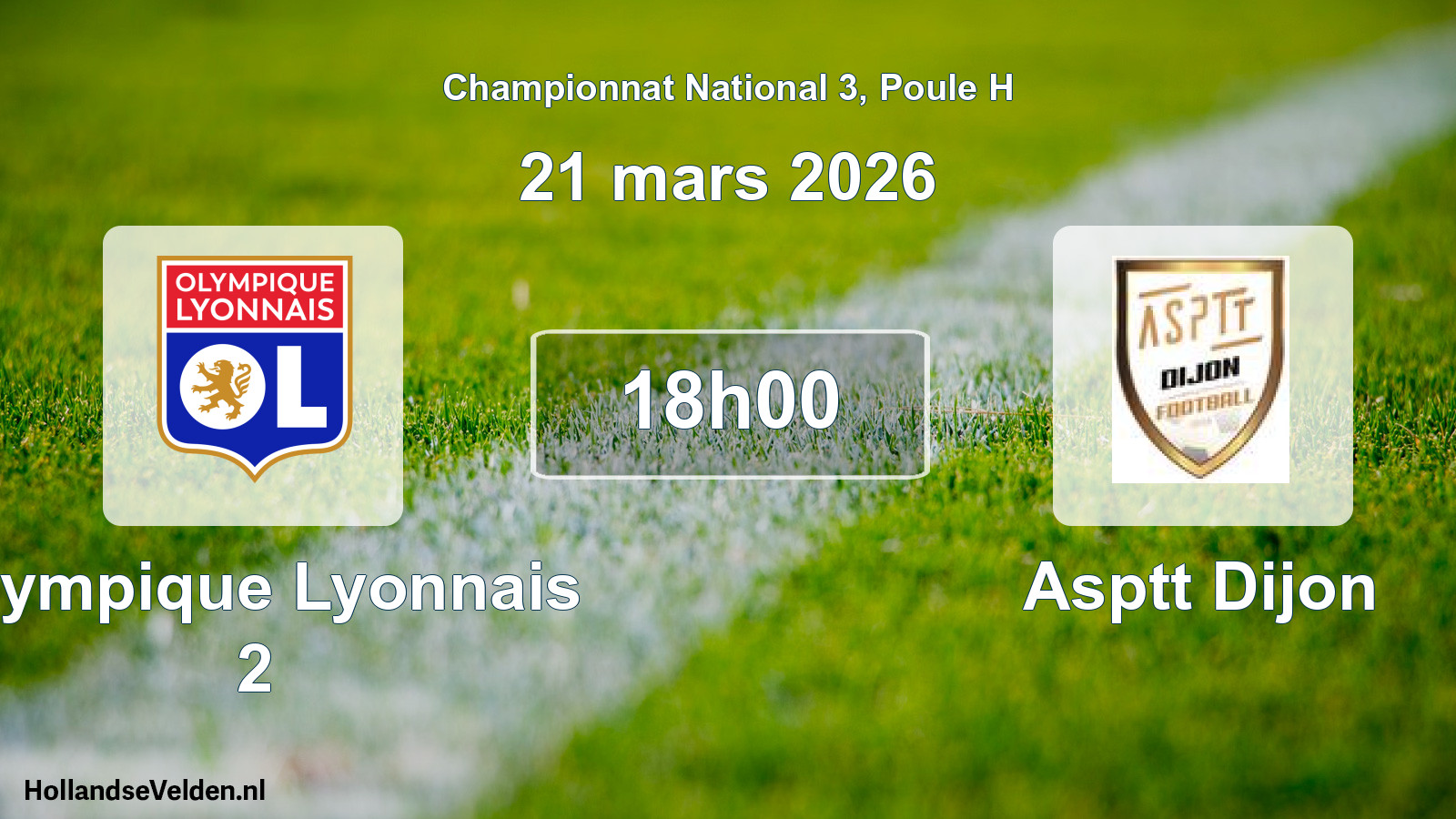 Scheduled Match: Olympique Lyonnais 2 - Asptt Dijon (21 March 2026)