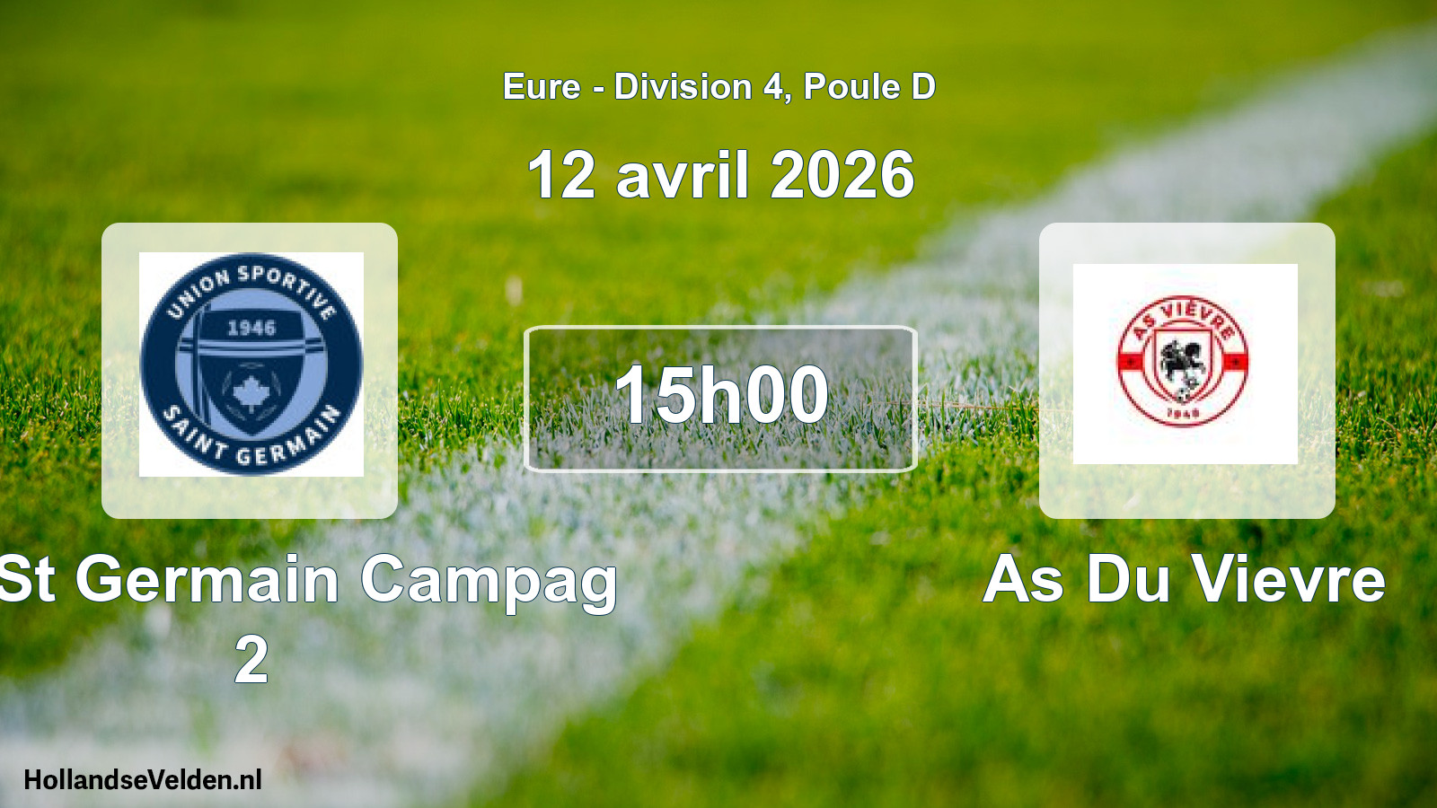 Geplande wedstrijd: Us St Germain Campag 2 - As Du Vievre (12 april 2026)