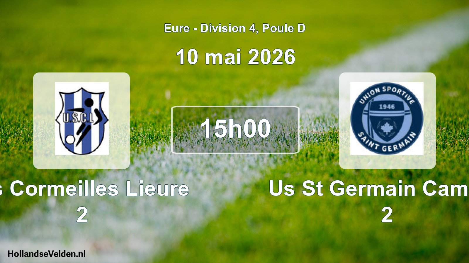 Geplande wedstrijd: Us Cormeilles Lieure 2 - Us St Germain Campag 2 (10 mai 2026)