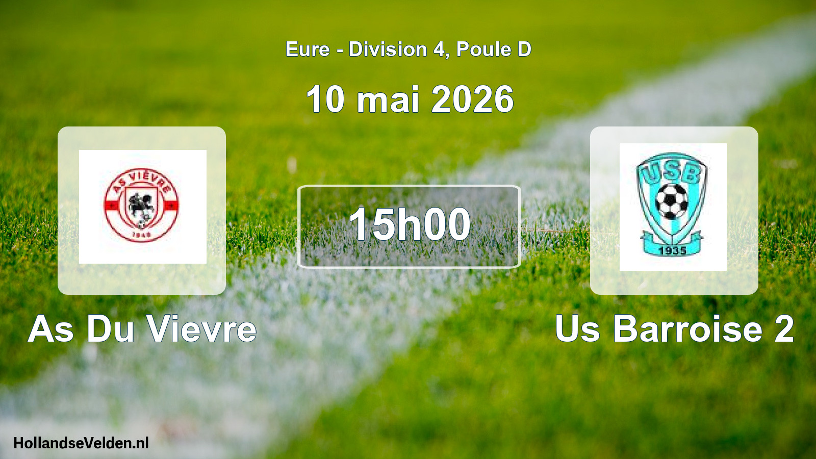 Geplande wedstrijd: As Du Vievre - Us Barroise 2 (10 mei 2026)