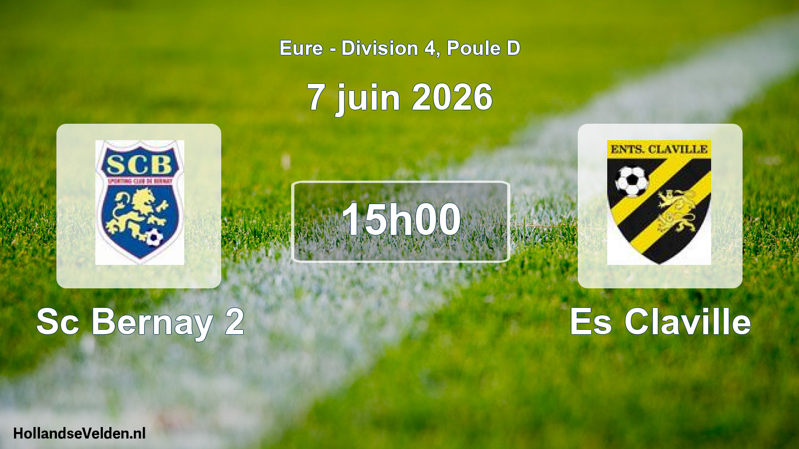 Geplande wedstrijd: Sc Bernay 2 - Es Claville (7 juin 2026)