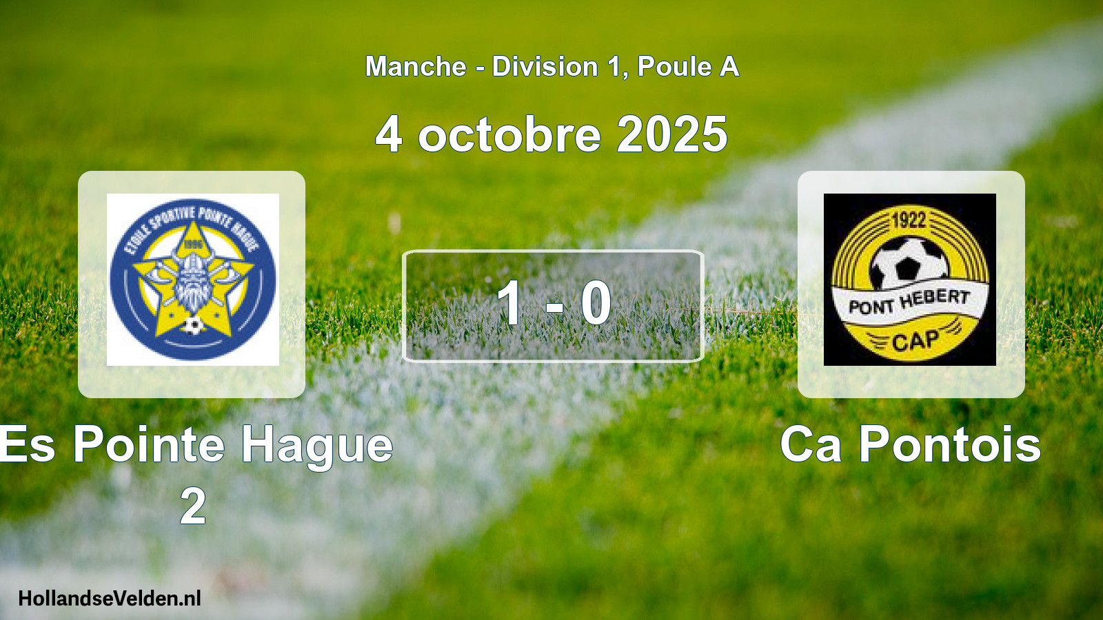 Gespeelde wedstrijd: Es Pointe Hague 2 - Ca Pontois 1 - 0 (4 octobre 2025)