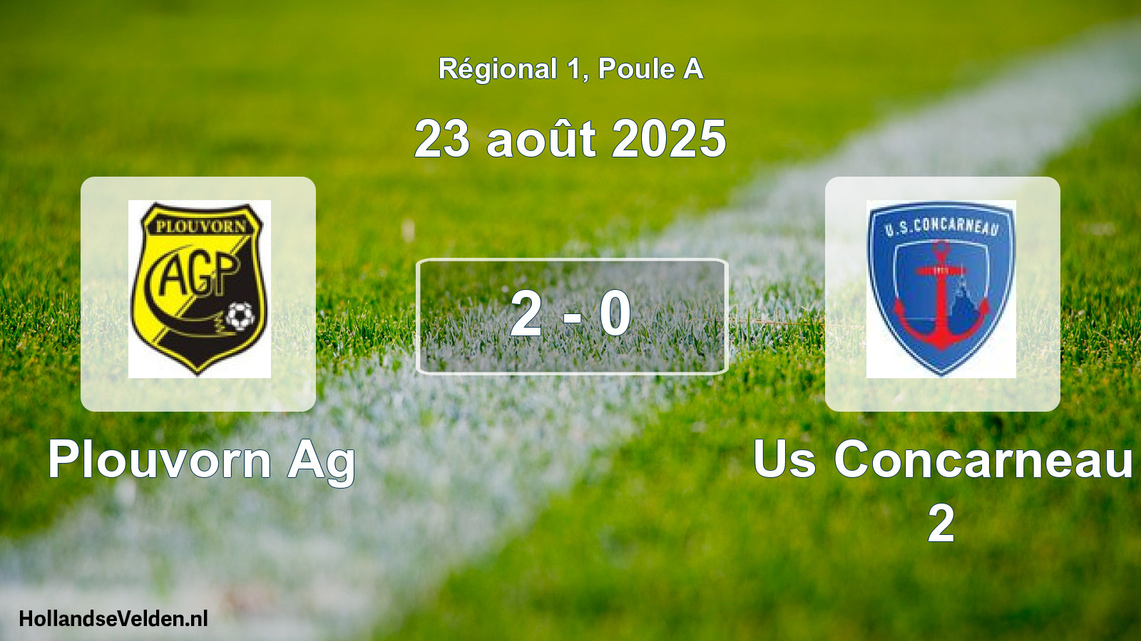 Gespeelde wedstrijd: Plouvorn Ag - Us Concarneau 2 2 - 0 (23 augustus 2025)