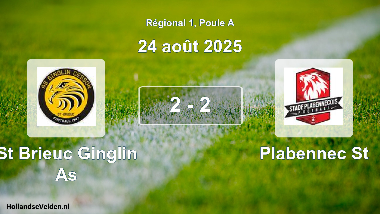 Gespeelde wedstrijd: St Brieuc Ginglin As - Plabennec St 2 - 2 (24 augustus 2025)
