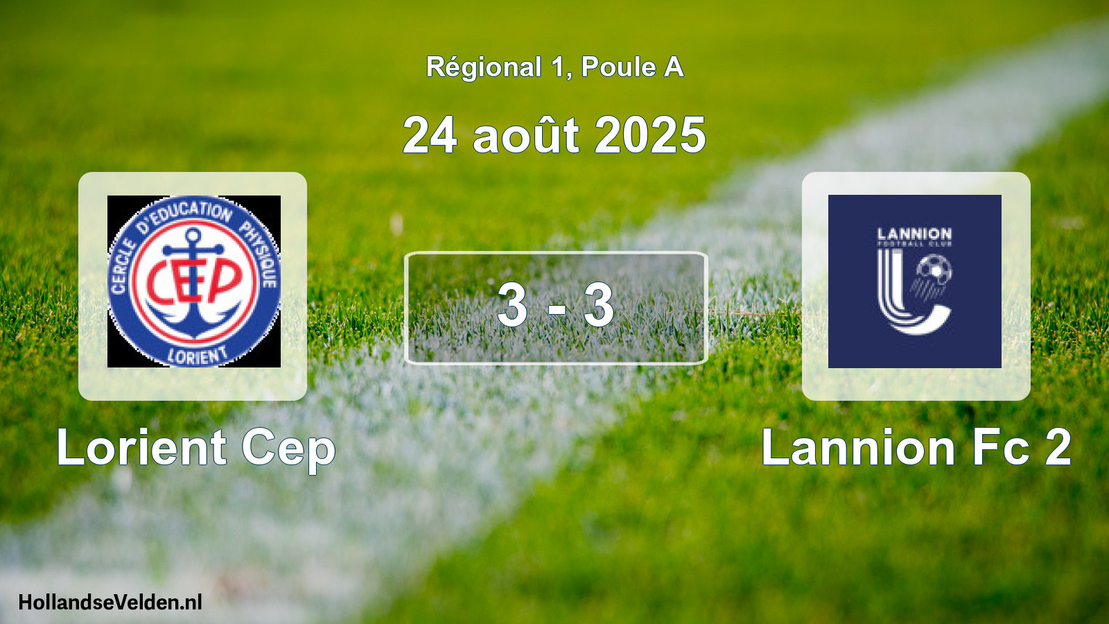Total number of matches played: Lorient Cep - Lannion Fc 2 3 - 3 (24 August 2025)